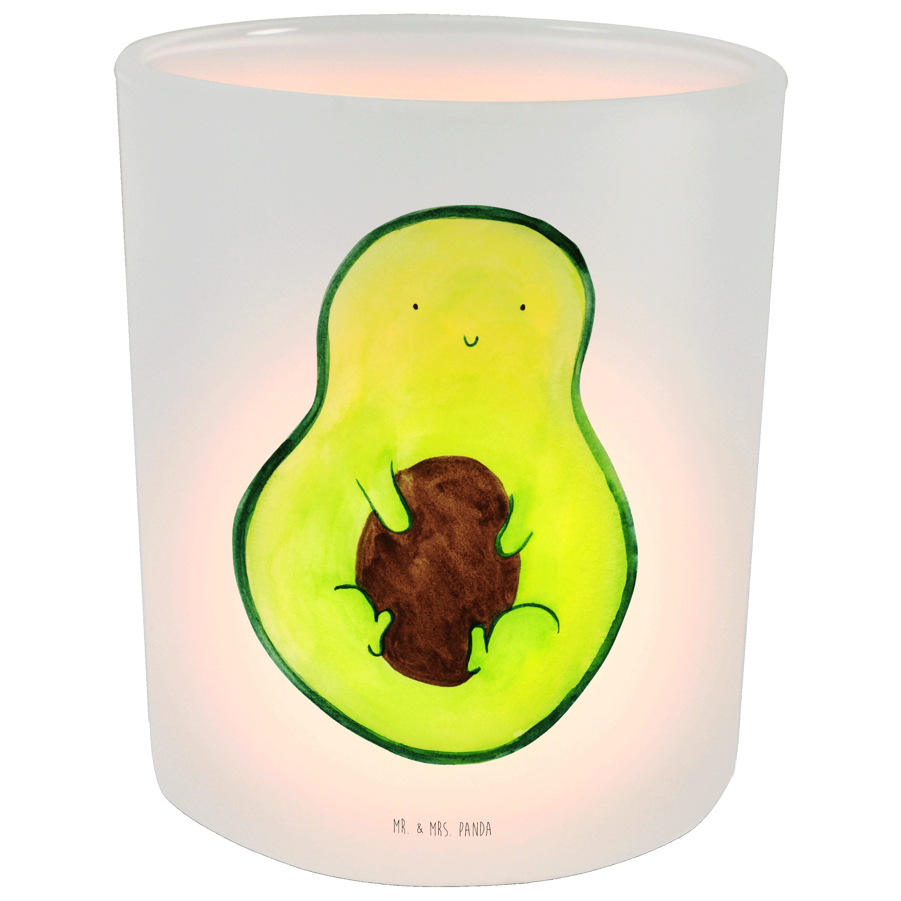 & Mrs. Avocado Geschenk, - (1 - Panda Kern St) Windlicht Kerzenlicht, Mr. Windlicht Ker Transparent mit