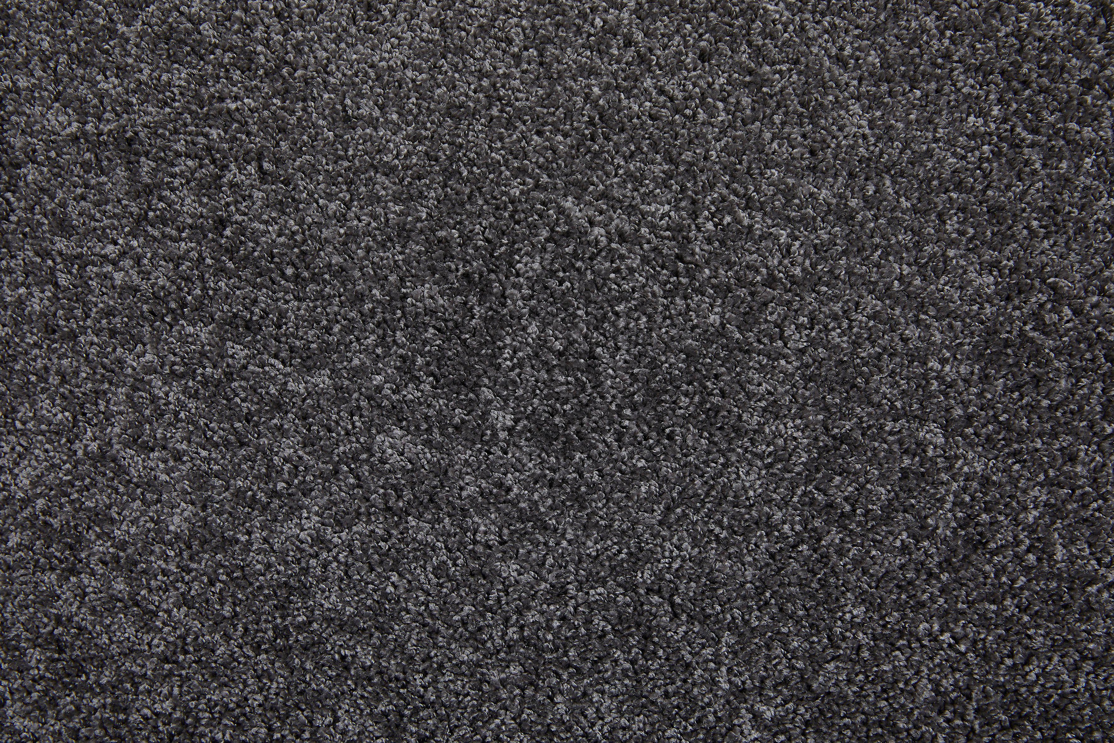 Teppichboden Coupon Velours Portland, Andiamo, rechteckig, Höhe: 11 mm, Uni Farben, Breite 400 cm, strapazierfähig, pflegeleicht anthrazit