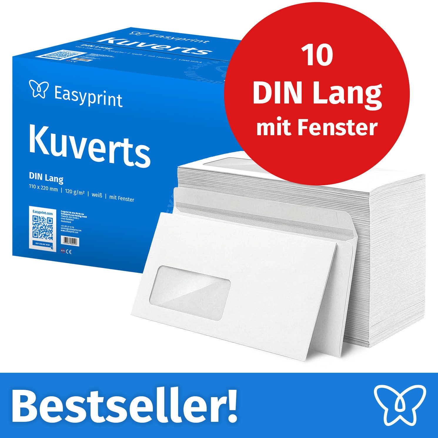 Easyprint Briefumschlag, Mit Fenster
