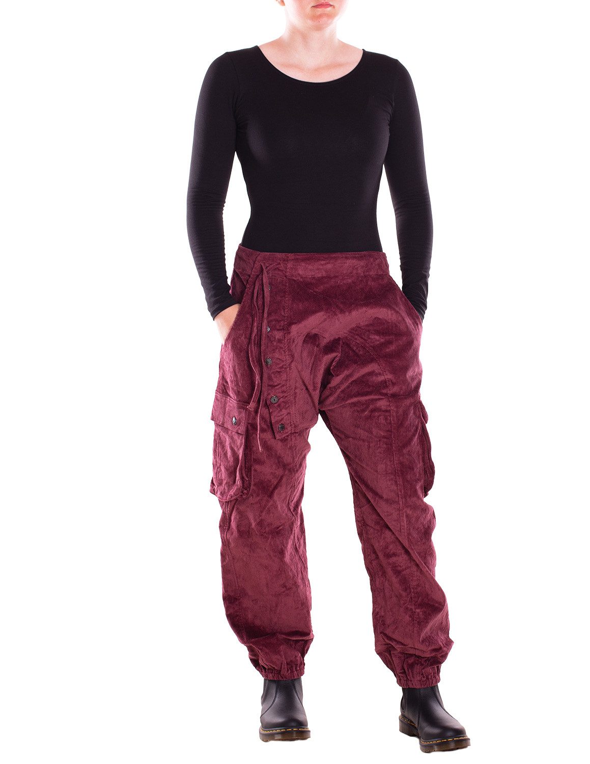 Vishes Cordhose Vishes Cordhose Haremshose warm mit Band und Knöpfe Ethno, günstig online kaufen