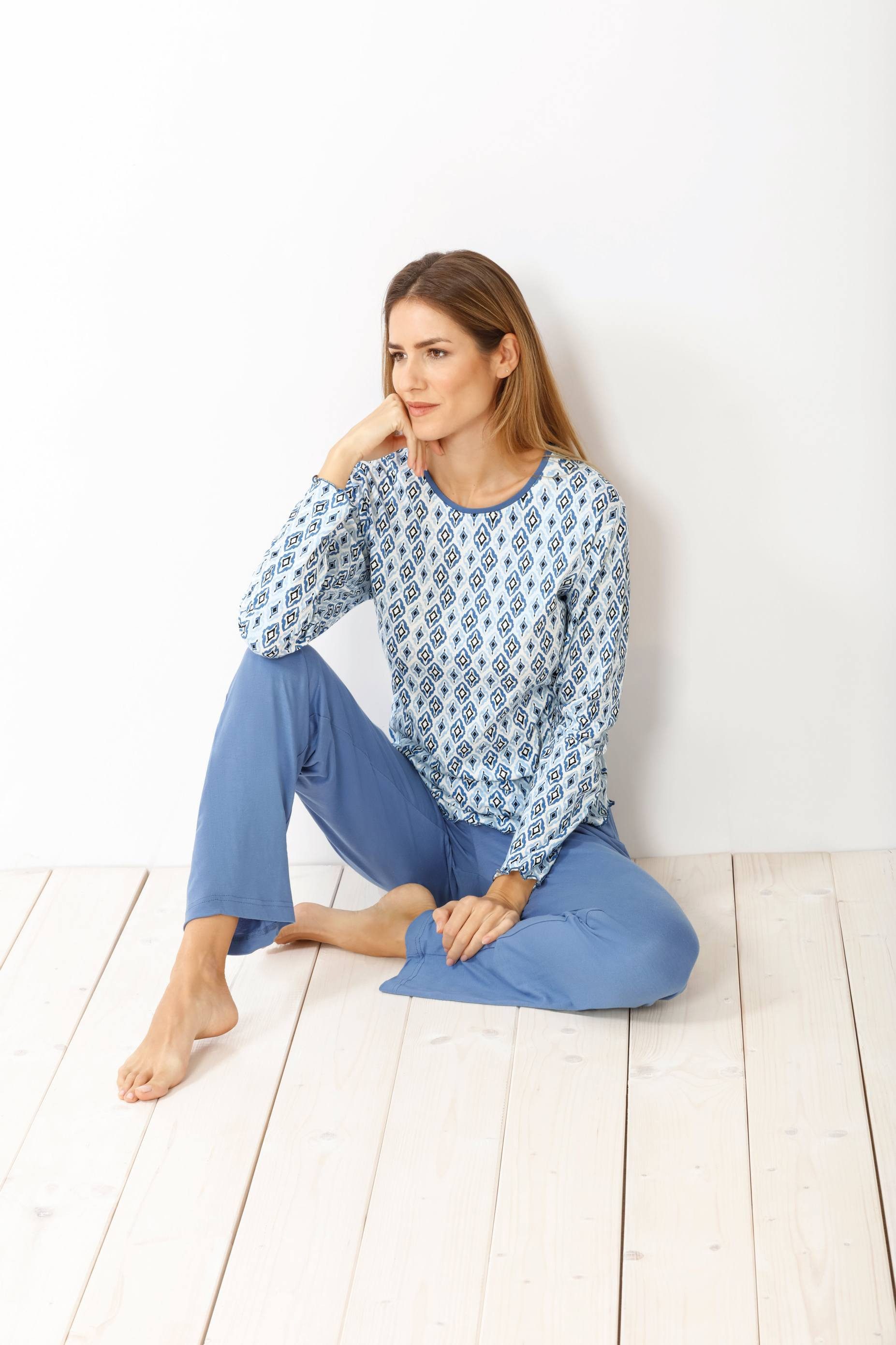 Schlafanzug Schlafanzug, Premium Cotton/Tencel
