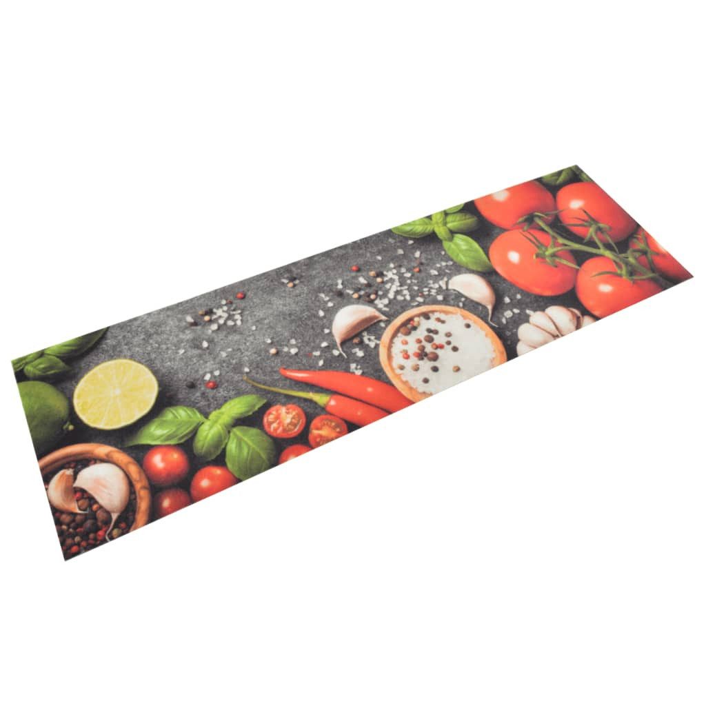 Fußmatte Küchenteppich Waschbar Gemüse 45x150 cm Samt, furnicato, Rechteckig