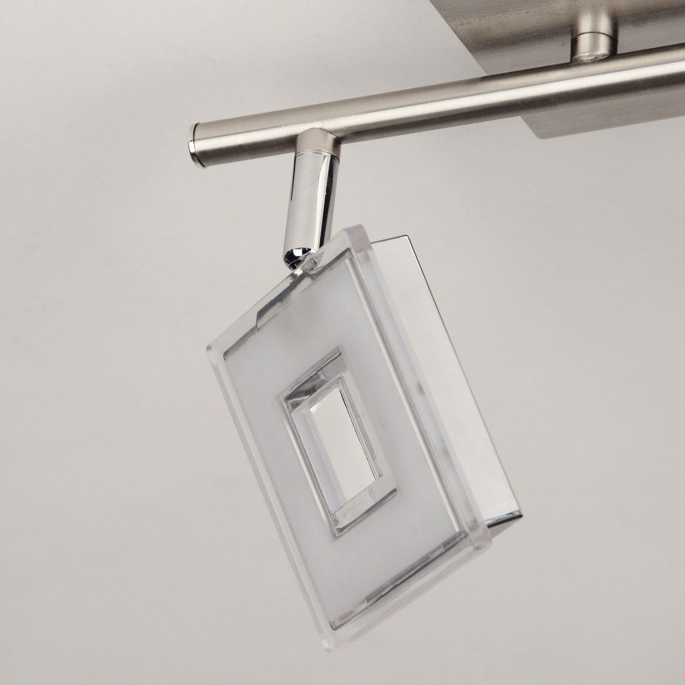Licht-Trend LED Deckenstrahler 3er-Deckenspot Warmweiß Alu-Gebürstet, Sempre Chrom Cube drehbarer LED Chrom