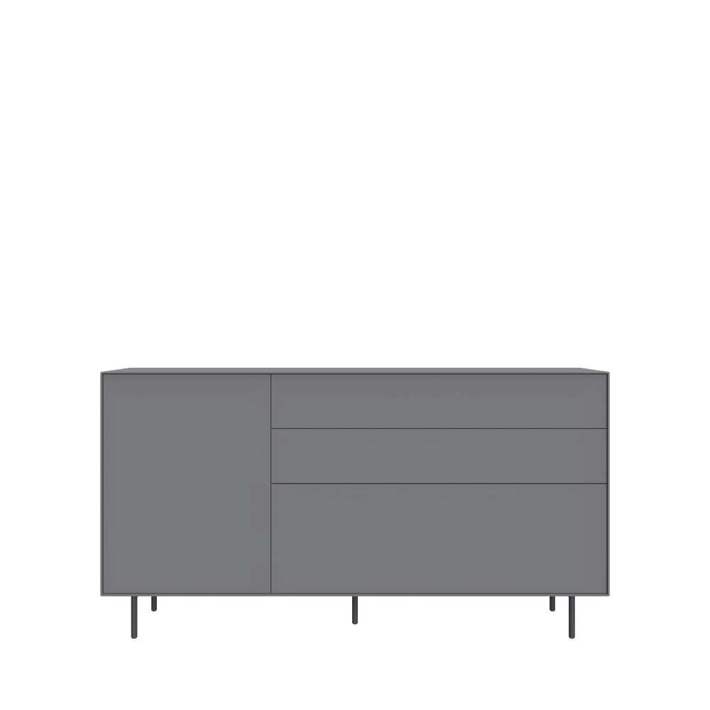 LeGer Home by Lena Gercke Sideboard Essentials, Kommode, Anrichte, Kombikommode, Schrank mit Metallfüßen, Breite: 111 cm, UV lackiert, Push-to-open-Funktion
