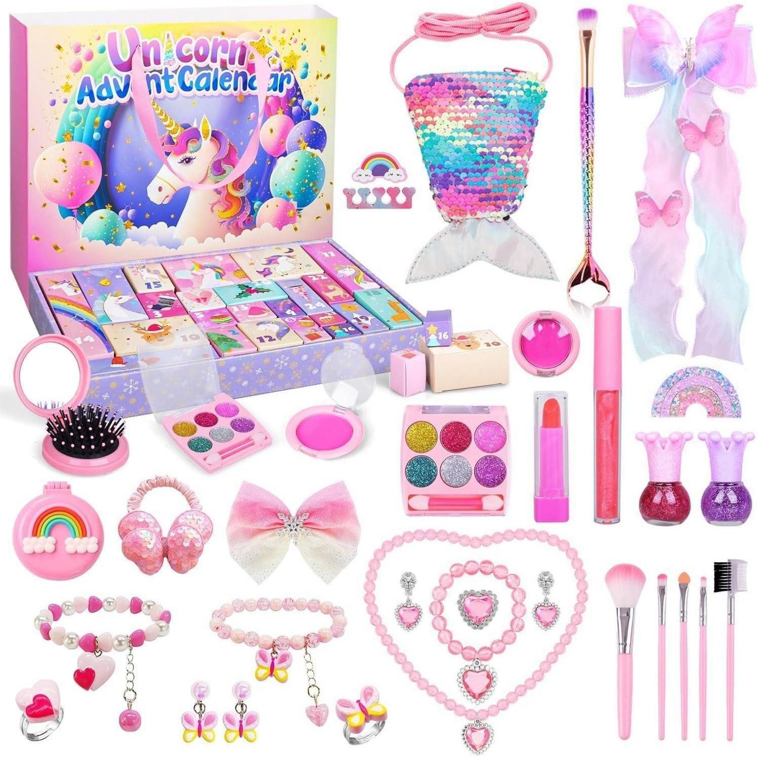 LuxusKollektion Kosmetik-Adventskalender Adventskalender Kosmetik Mädchen 2024 Weihnachtskalender 24 Schmuck
