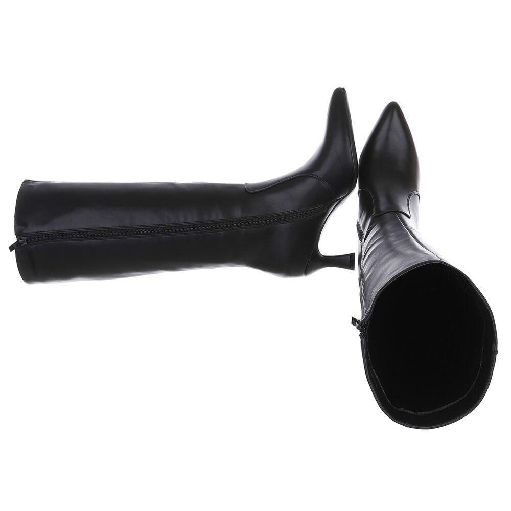 Ital-Design Elegante kniehohe Stiefel für Damen mit niedrigem Absatz Stiefe günstig online kaufen