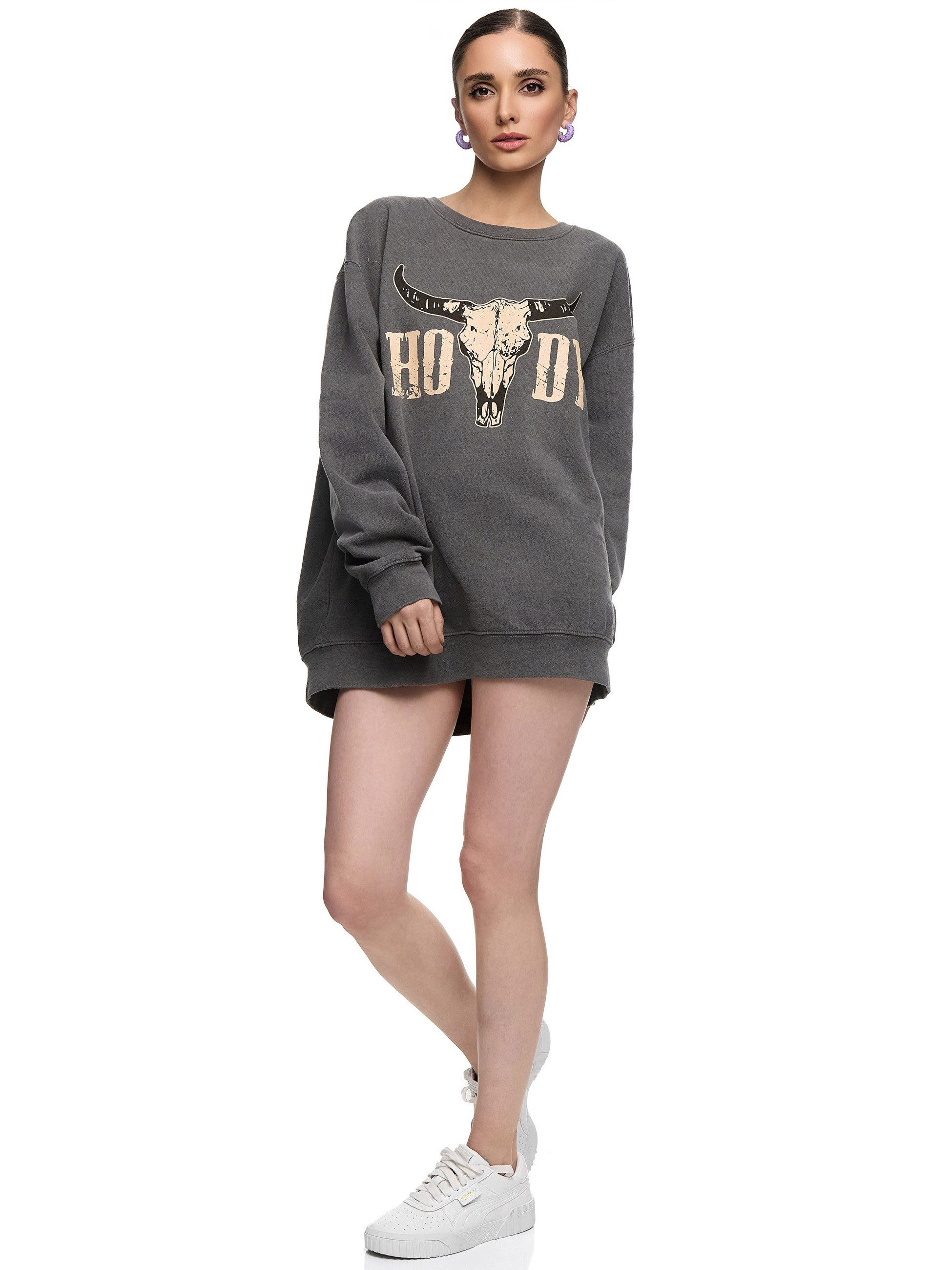 Worldclassca Sweatshirt Worldclassca Oversized Sweatshirt Print HOWDY Stier günstig online kaufen