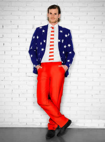 Opposuits Kostüm Stars and Stripes, Ausgefallene Anzüge für coole Männer
