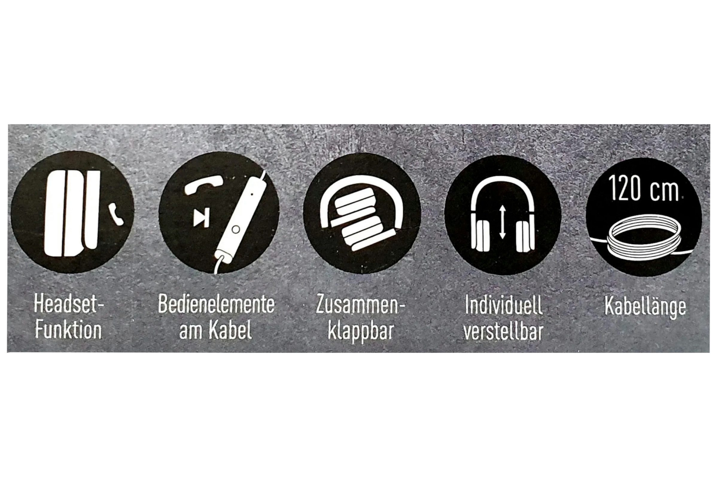 SilverCrest On Ear Kopfhörer SKOG 40 A1 Kabelgebunden 1,2m Zusammenklappbar On-Ear-Kopfhörer (Headset-Funktion mit integriertem Mikrofon, Einseitig geführtes Ka – Bild 4 von 4