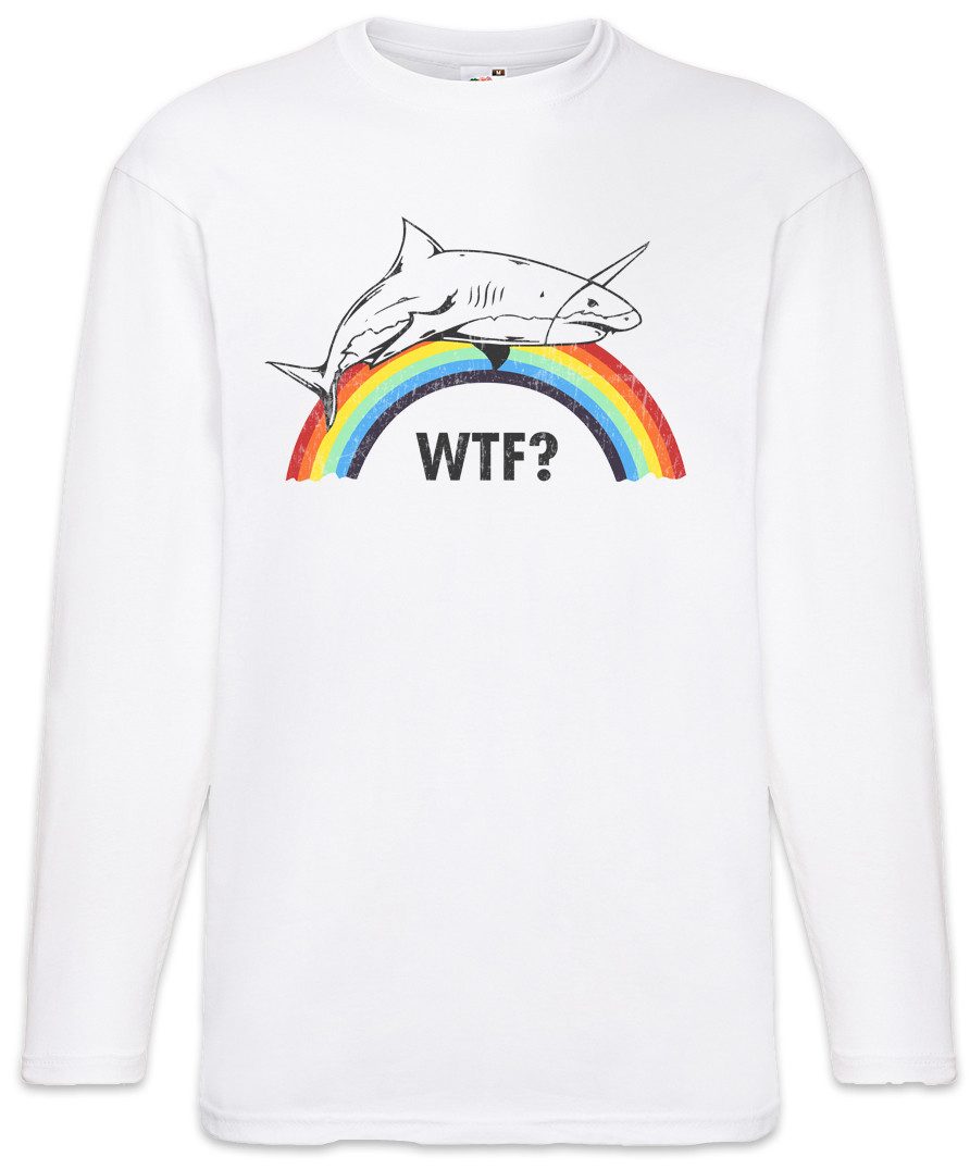 Langarmshirt Unicorn Shark Langarm T-Shirt Einhorn Hai Jaws Comic Anime Regenbogen