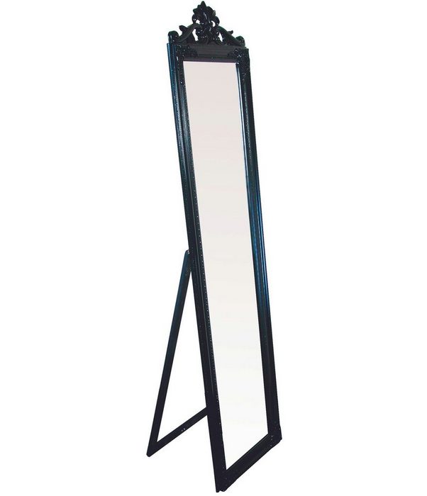 elbmöbel Standspiegel Standspiegel 180x45x5 barock Spiegel: Standspiegel Barock 180x45x5 cm schwarz