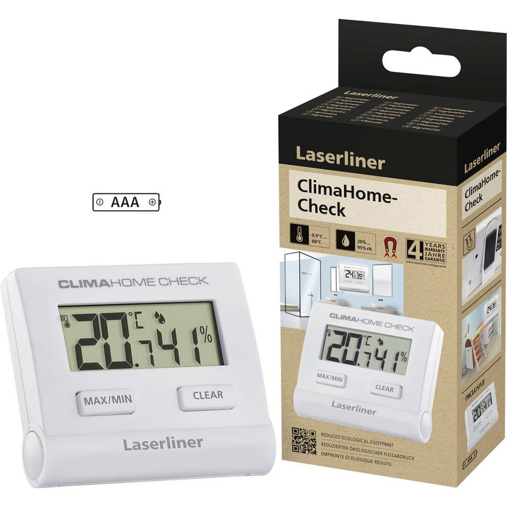 LASERLINER Hygrometer ClimaHome-Check Luftfeuchtigkeits- und Temperaturdatenlogger 082.028E