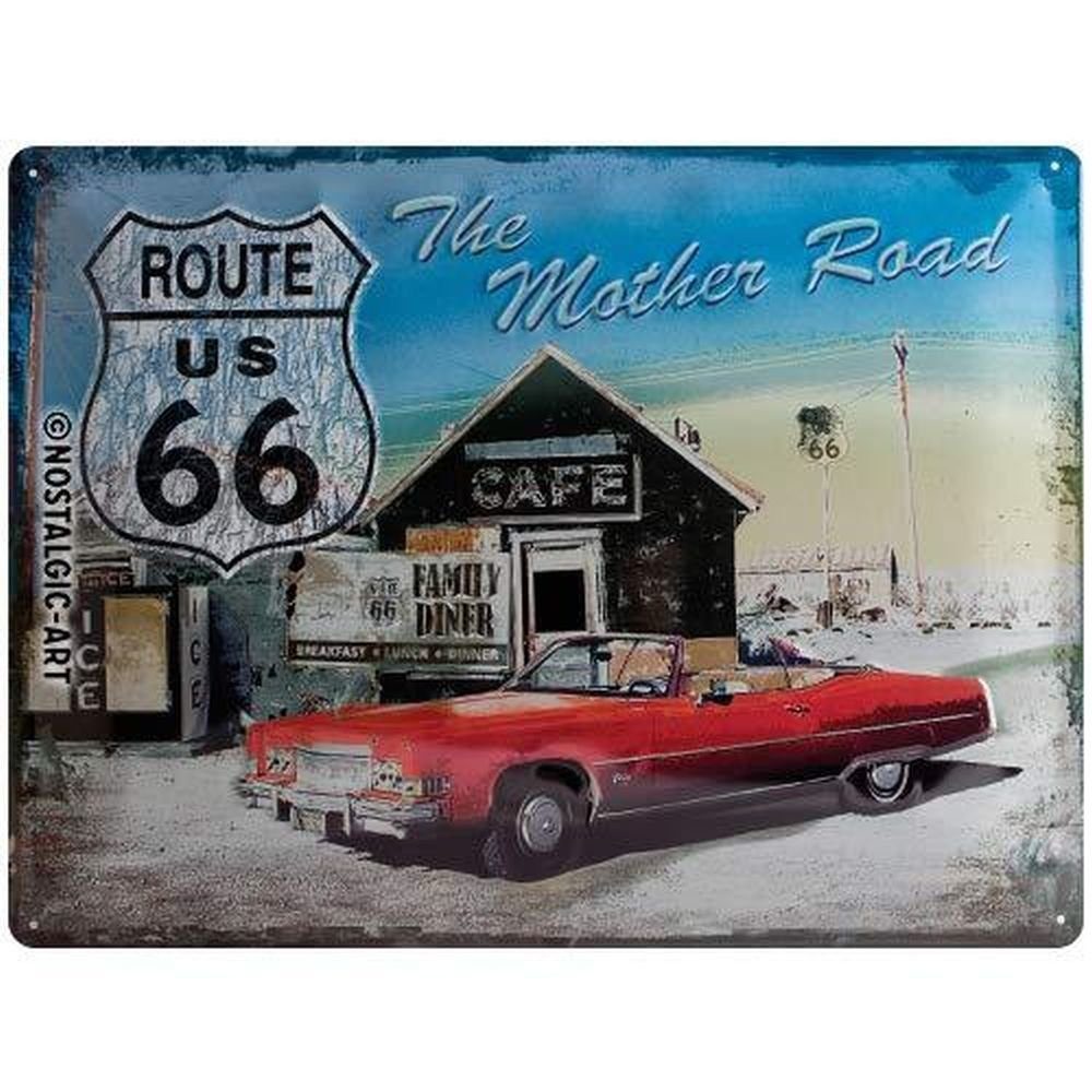 Nostalgic-Art Metallschild Blechschild Metallschild 30x40cm - US Route 66