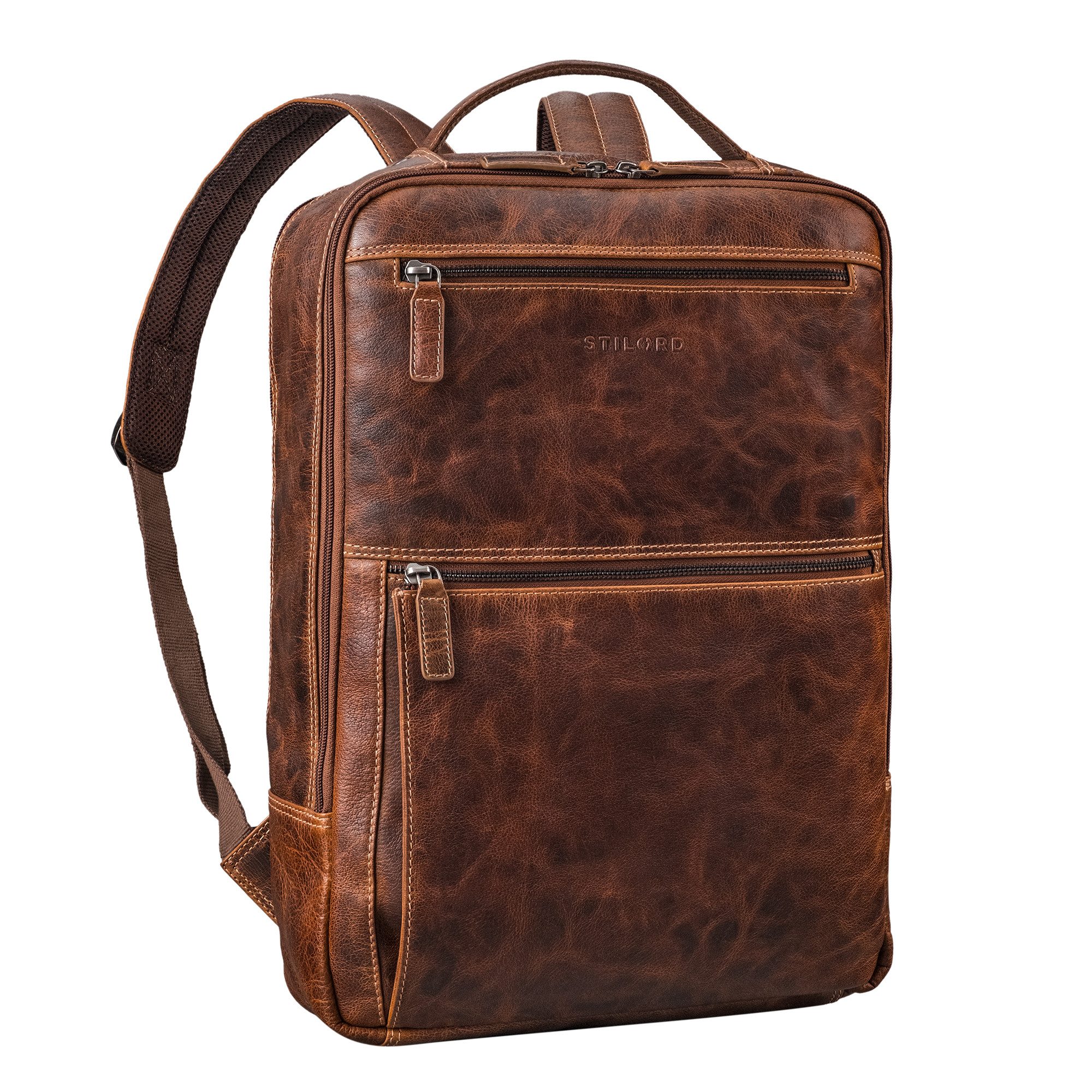 Notebook-Rucksack "Jayce" XL Leder Laptop Rucksack 17 Zoll Groß für Herren und Damen