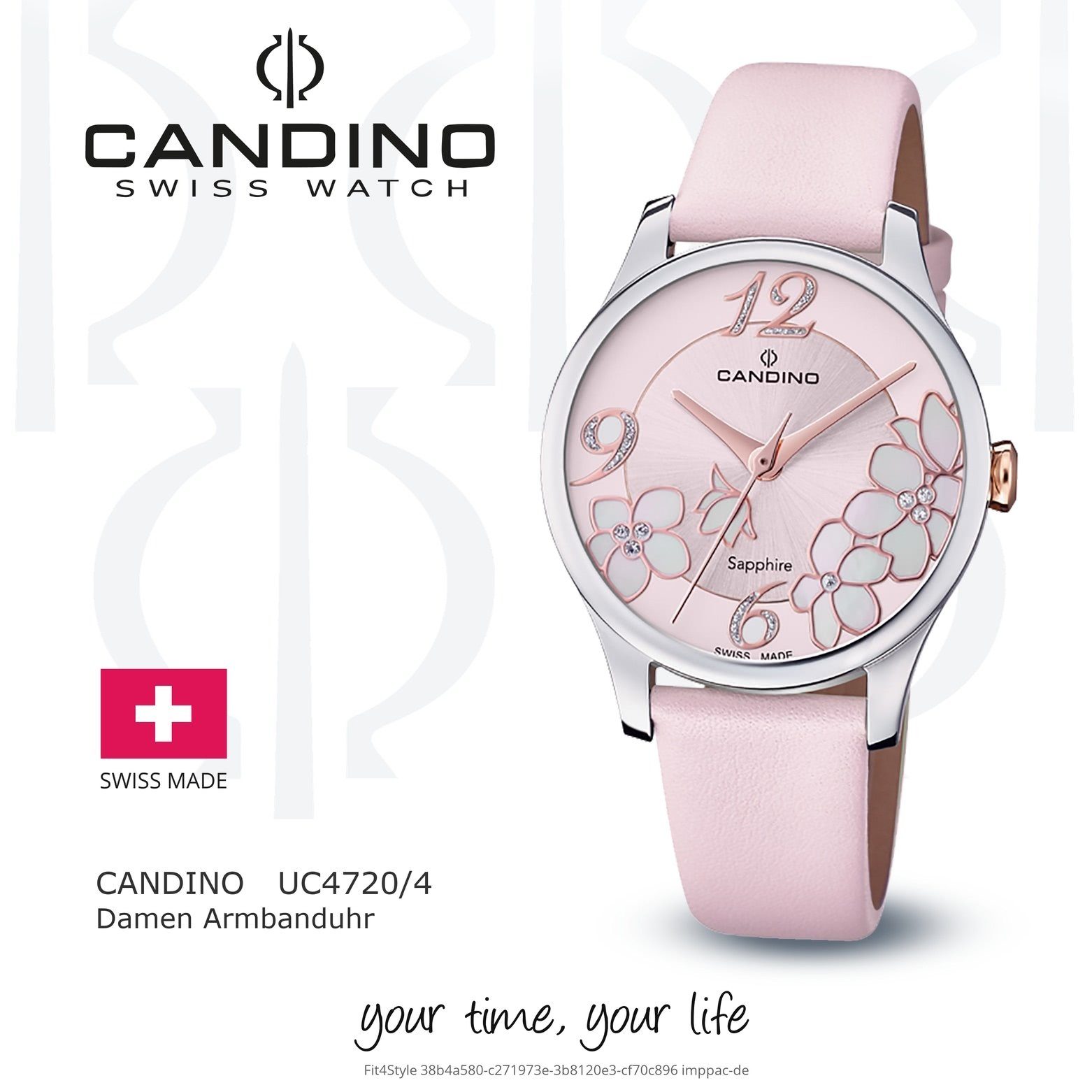 Candino Armbanduhr Fashion Candino Quarzuhr Elegance, rosa, Damen Damen Lederarmband Armbanduhr rund,