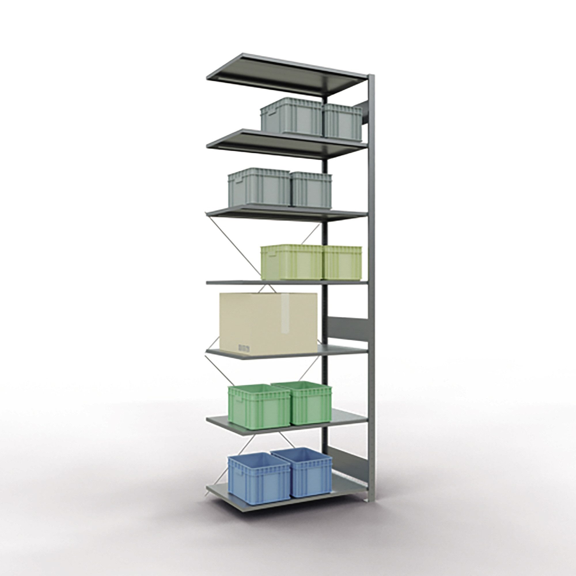 Schulte Aktenregal Regal MULTIplus150 12767 Anbau 3.000x1.000x600mm 7 Böden verzinkt