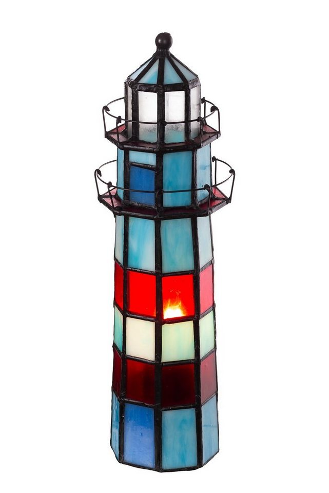 BIRENDY Stehlampe Birendy Tischlampe Tiffany Style Leuchtturm Tif164 Motiv  Lampe