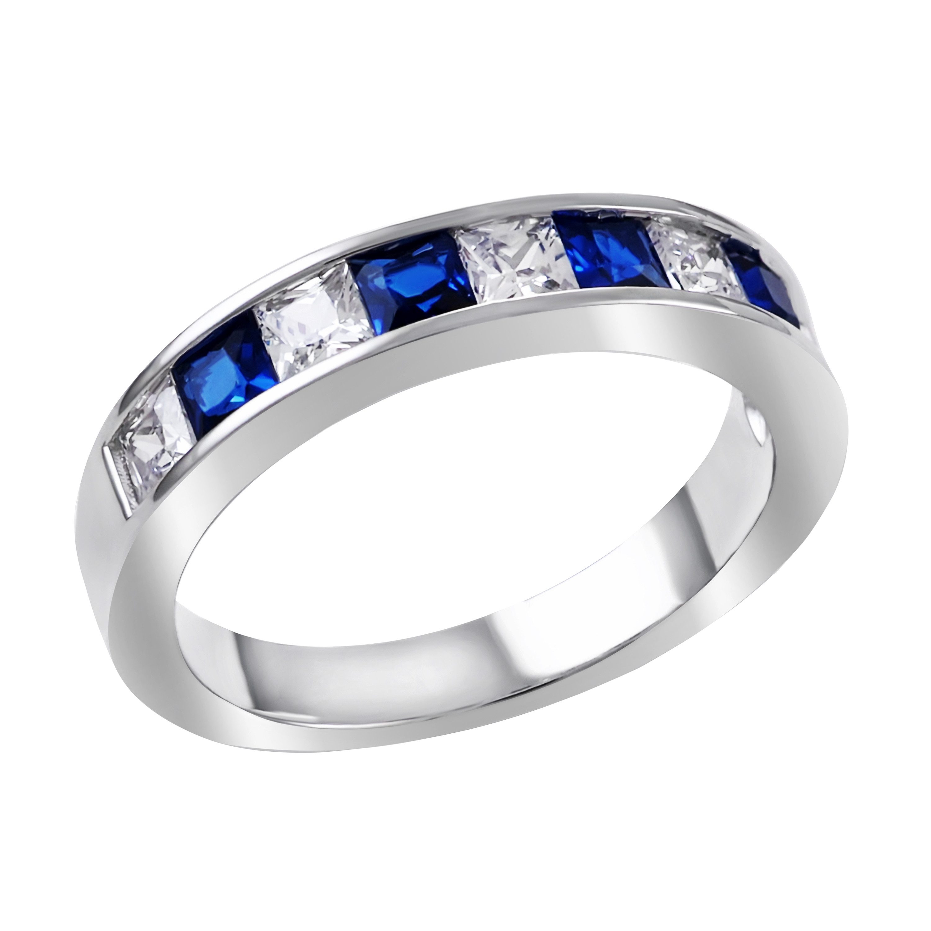 Firetti Fingerring Schmuck Geschenk Silber 925 Damenring Bandring quadratisch, mit Zirkonia (synth), Glasstein