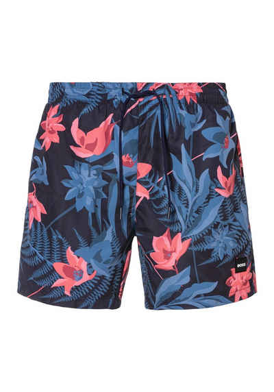 BOSS Badeshorts Piranha mit buntem Alloverdruck