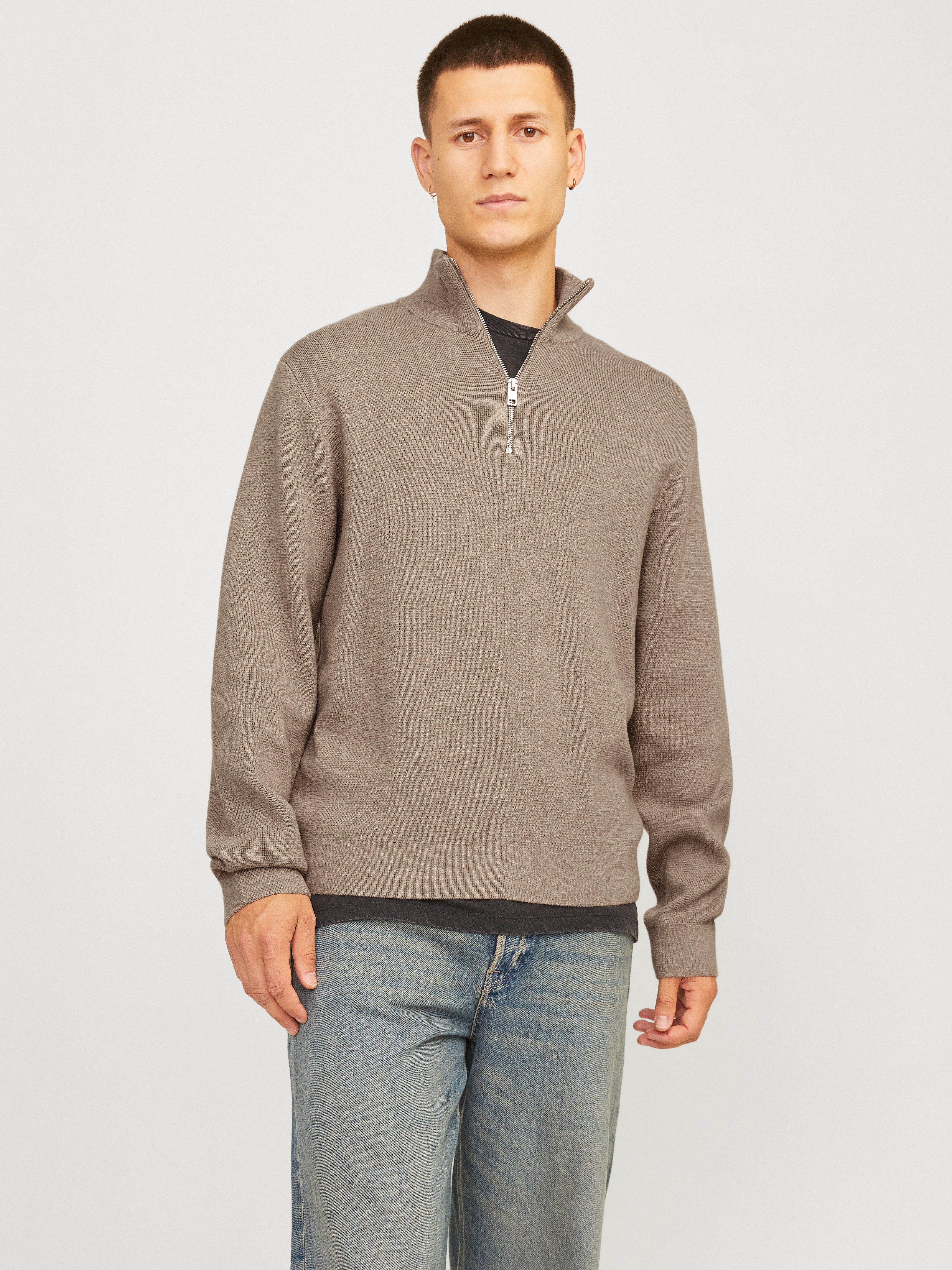 Troyer JPRBLAMILANO STITCH KNIT HALF ZIP SN