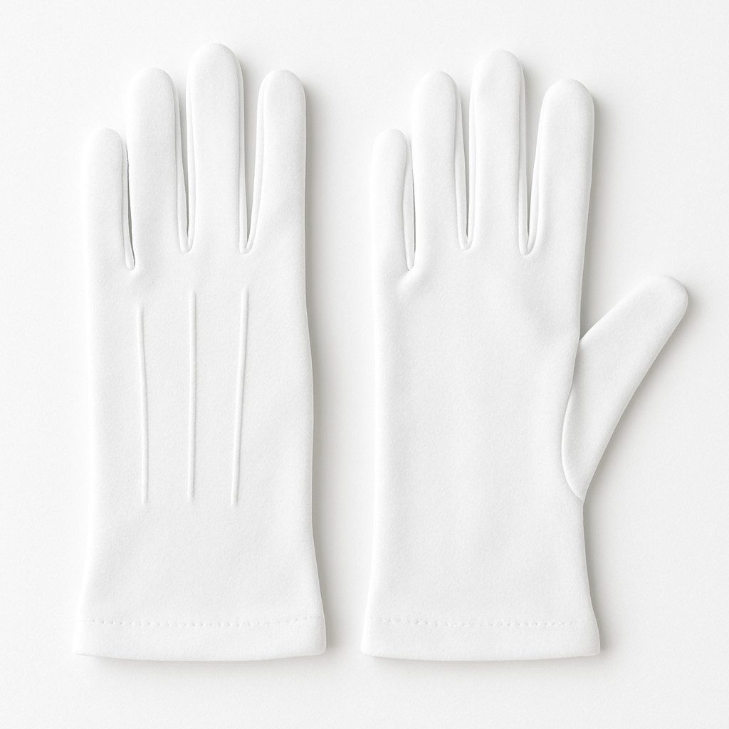 Widmann S.r.l. Fleecehandschuhe Weiße Handschuhe kurz Kostüm Zubehör für Karneval, Fasching & Theater Elegant, klassisch, vielseitig