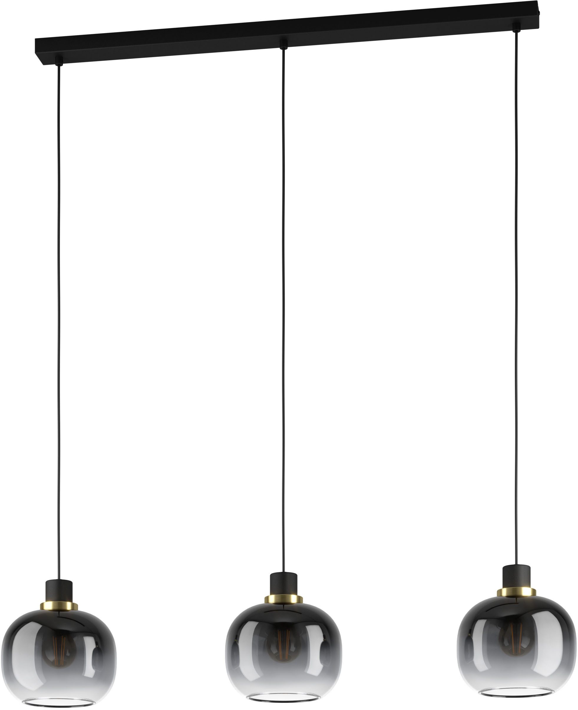 EGLO Hängeleuchte OILELLA Pendellampe - Stahl - E27 - 3X40W - IP20, ohne Leuchtmittel, Hängelampe, Deckenlampe, Wohnzimmer, Esszimmer, L95 x B19 x H110 cm