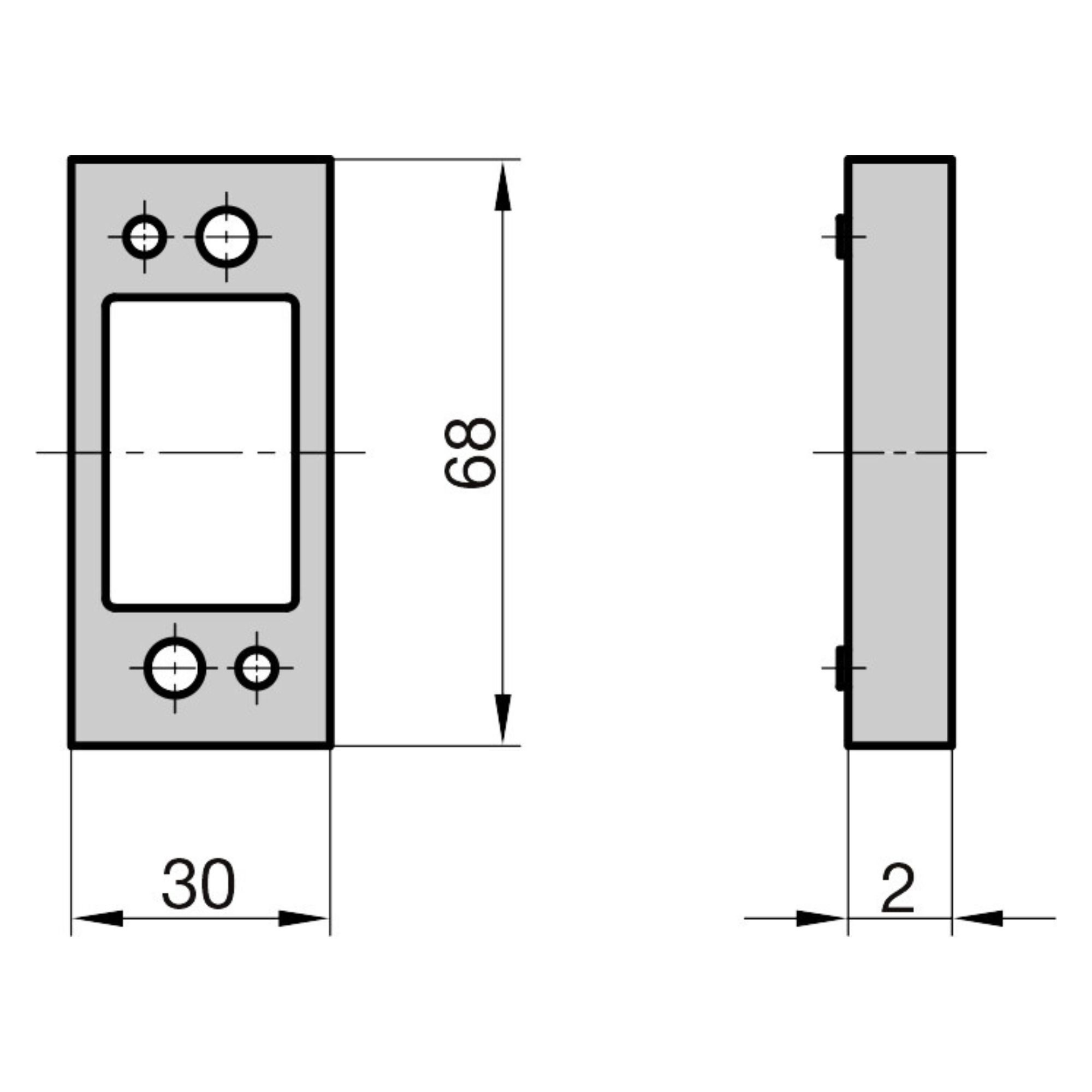 BASI Panzerriegel Distanzplatten, Zubehör für Panzerriegelschloss, Weiß - 2 mm Stärke, (Packung), zum Höhenausgleich, Stärke 2 mm, Farbe Weiß