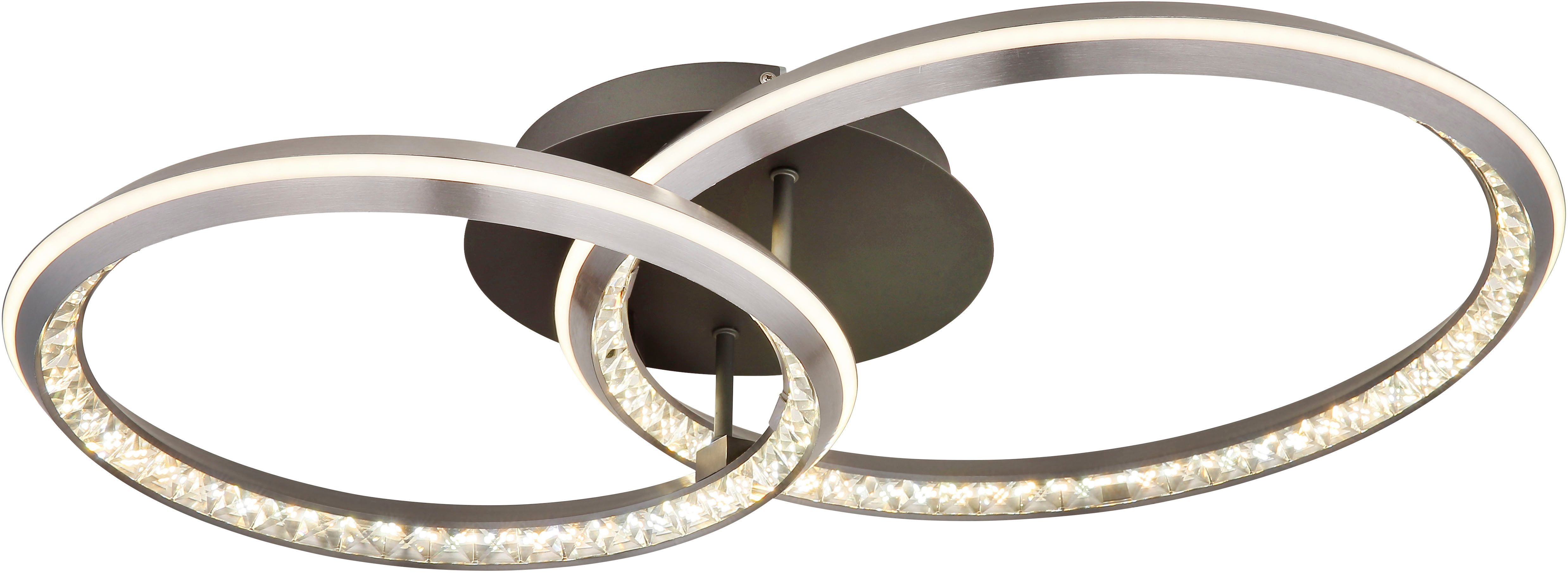 GLOBO LIGHTING Deckenleuchte ALAINA, Dimmfunktion, Fernbedienung, Infrarot inkl., Memoryfunktion, Nachtlichtfunktion, mehrere Helligkeitsstufen, LED fest integriert, warmweiß - kaltweiß, Deckenlampe Wohnzimmer-Leuchte Schlafzimmer-Leuchte Flur Küche