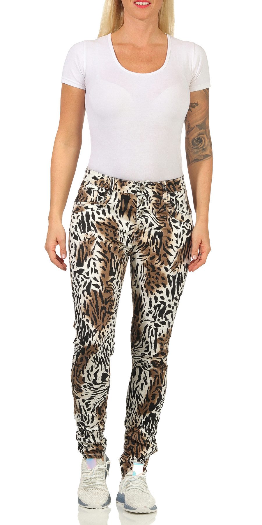 Jewelly Skinny-fit-Jeans 57 Hüftjeans angesagte Prints