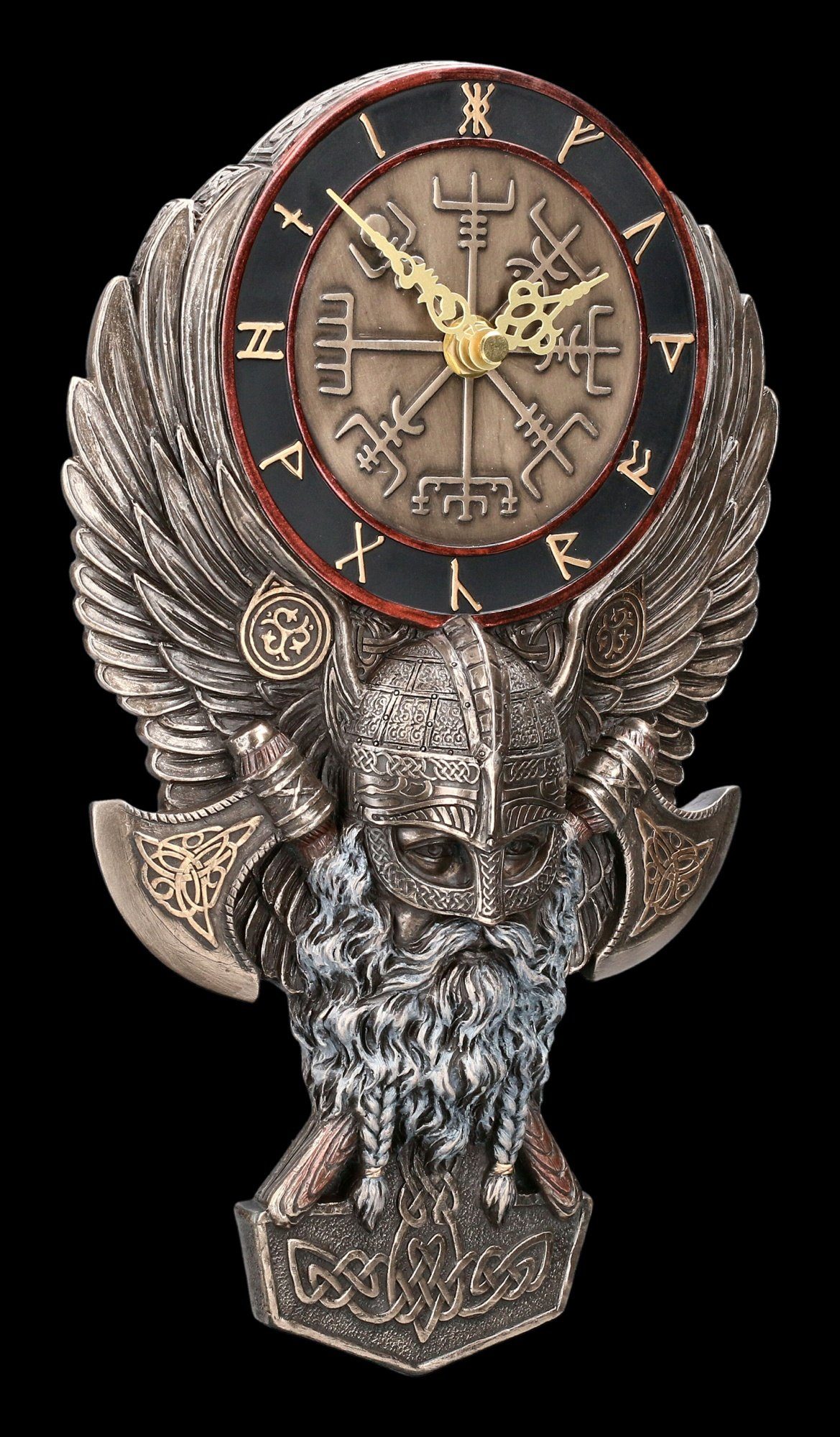 Figuren Shop GmbH Wanduhr Wanduhr Wikinger - Vegvisir - Veronese Dekoration günstig online kaufen