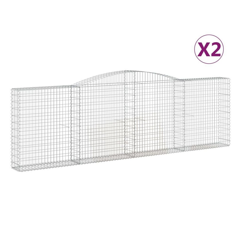 Thumbnail - vidaXL Blumentopf Gabionen mit Hochbogen 2 Stk. 400x30x120/140cm Verzinktes Eisen (2 St)