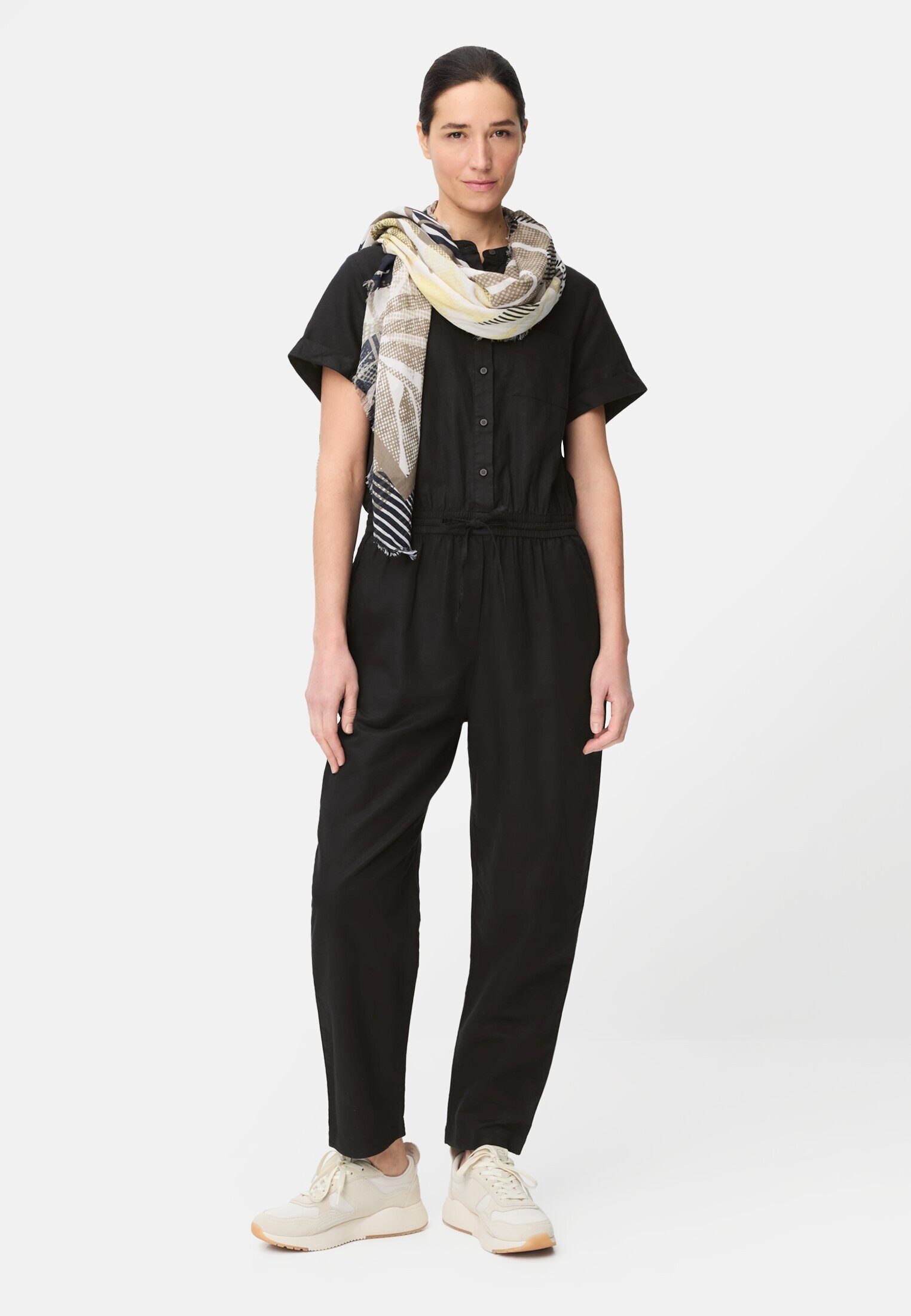 camel active Jumpsuit mit Knopfleiste Kurzarm