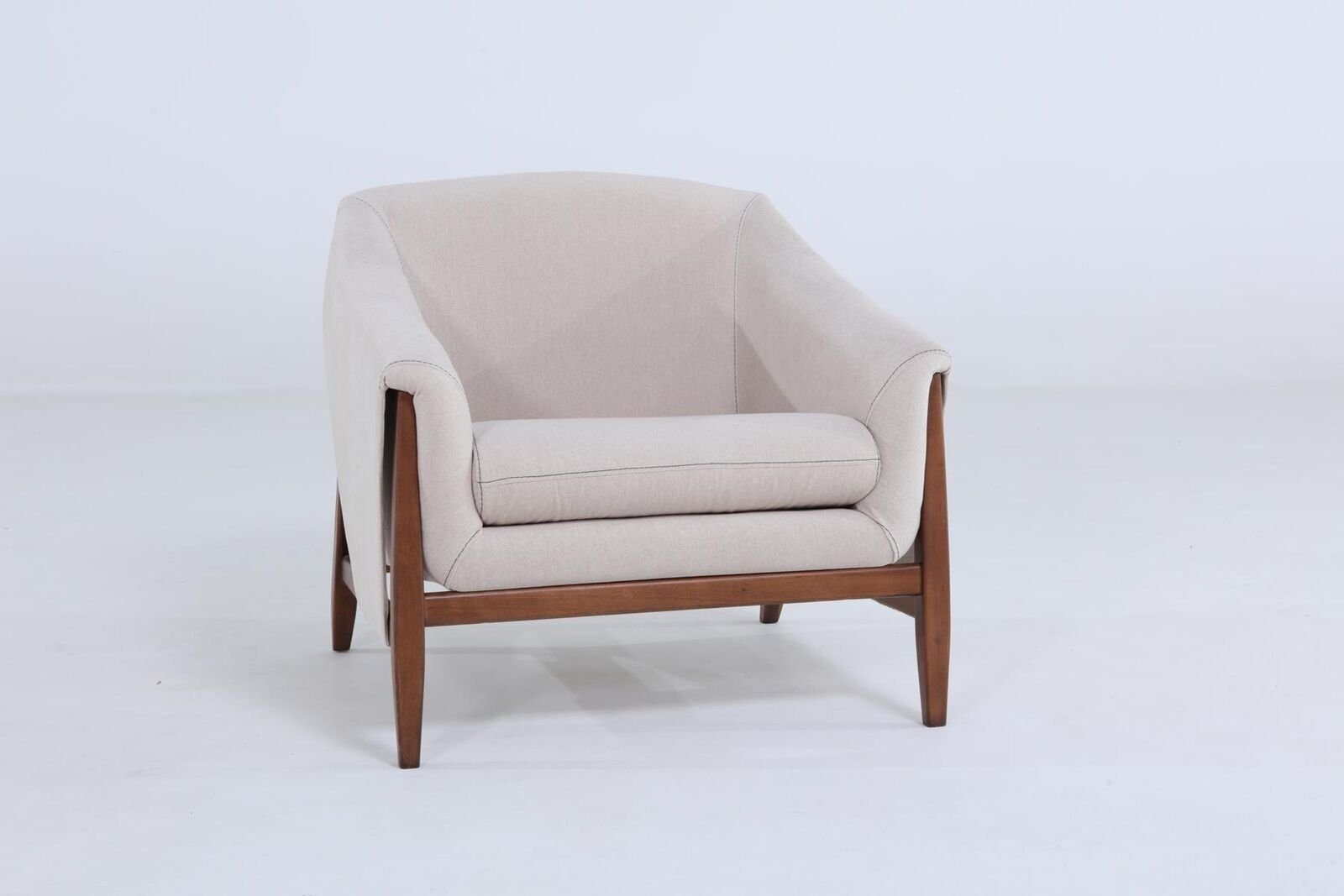 Neu Sessel Wohnzimmer (1-St., Made 1 in Ohrensessel 1x Sessel), JVmoebel Europa Modern Sitzer Stoff Weiß Sessel Polyester