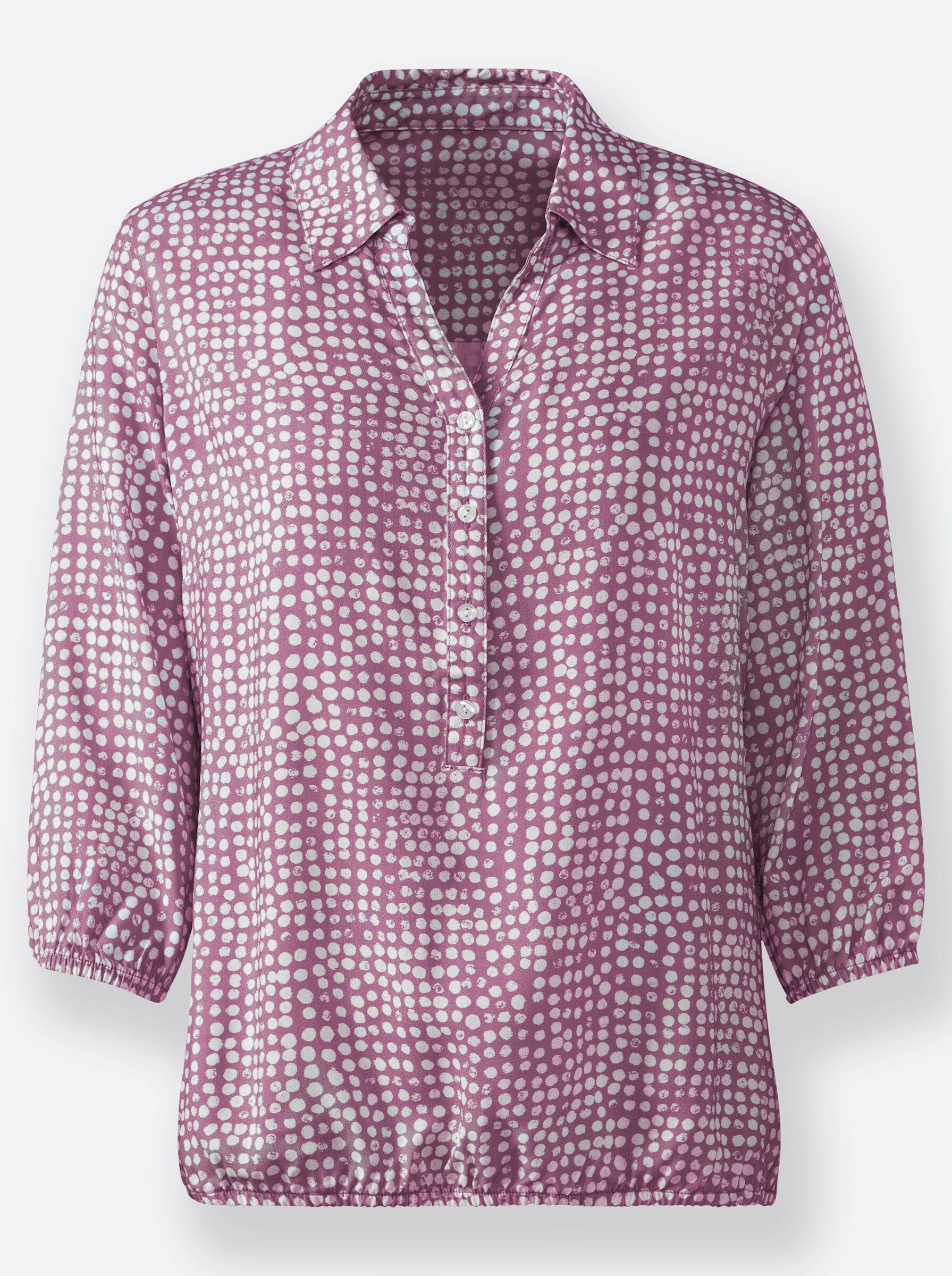WITT WEIDEN Klassische Bluse violett-weiß-bedruckt