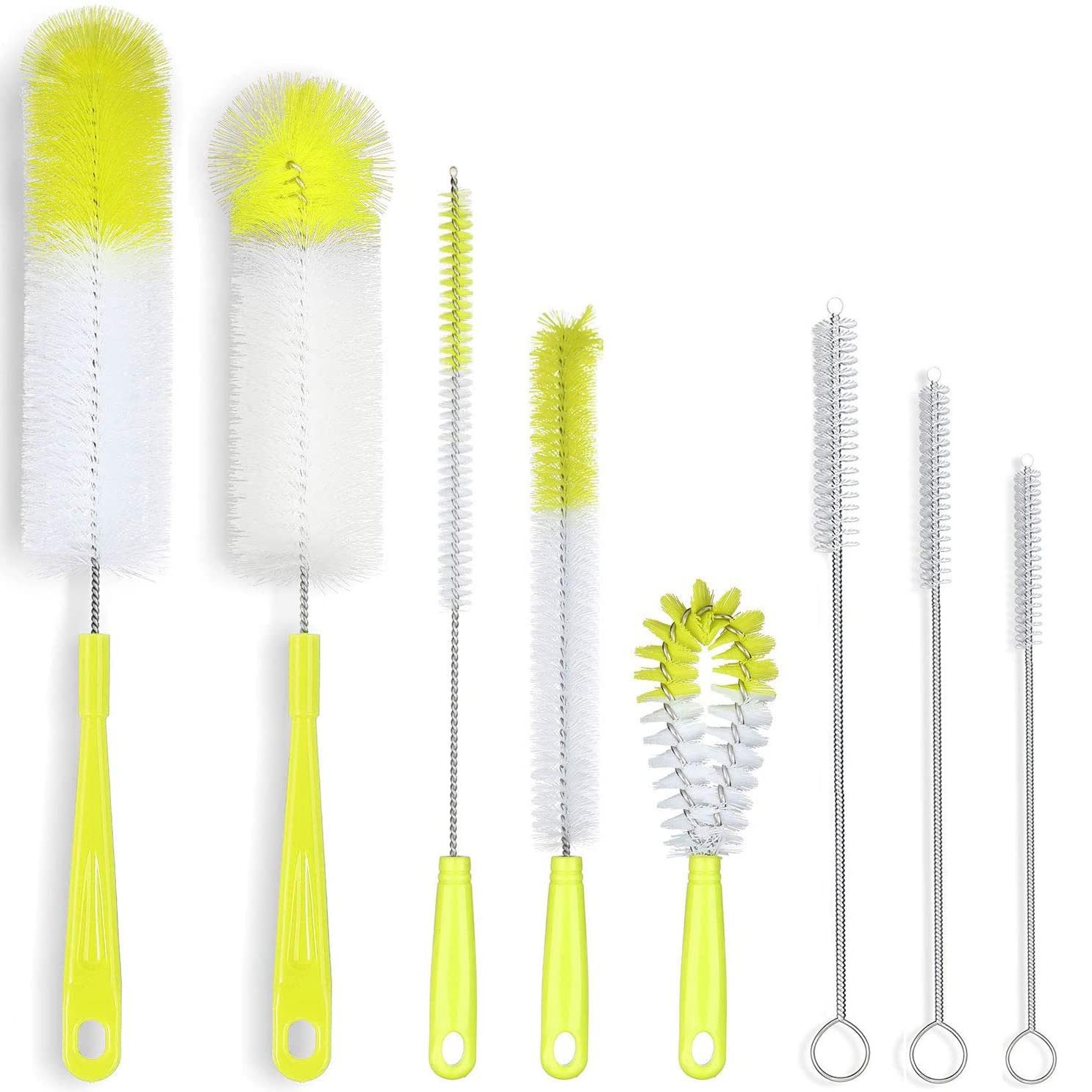 FOUORTUNATE-BEE Reinigungsbürsten-Set 8-teiliges Küchenbürsten Set für Flaschen, Becher und Strohhalme, Flaschen und Strohhalmbürsten Set für Trinkflaschen und Gläser