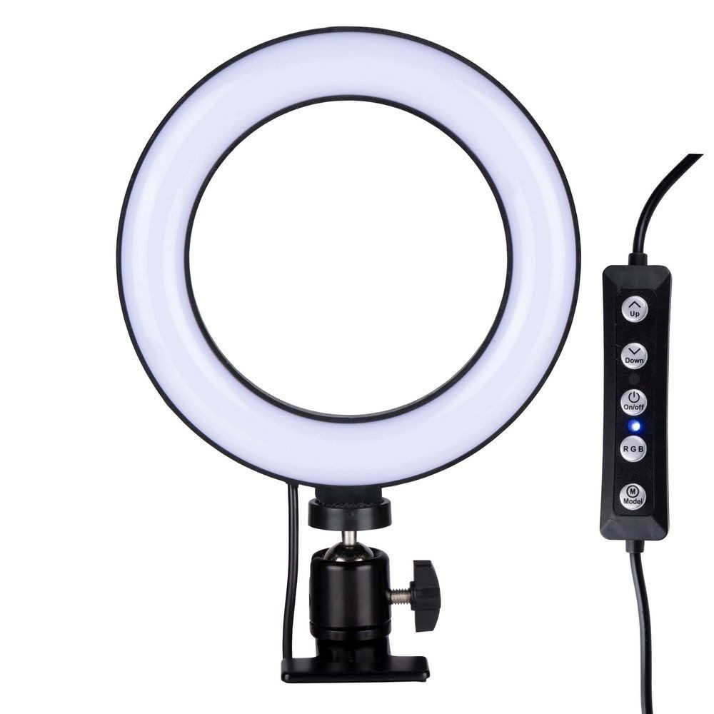 Ringlicht Grundig RGB 48 Led Selfie Ringlicht mit Clip 16cm
