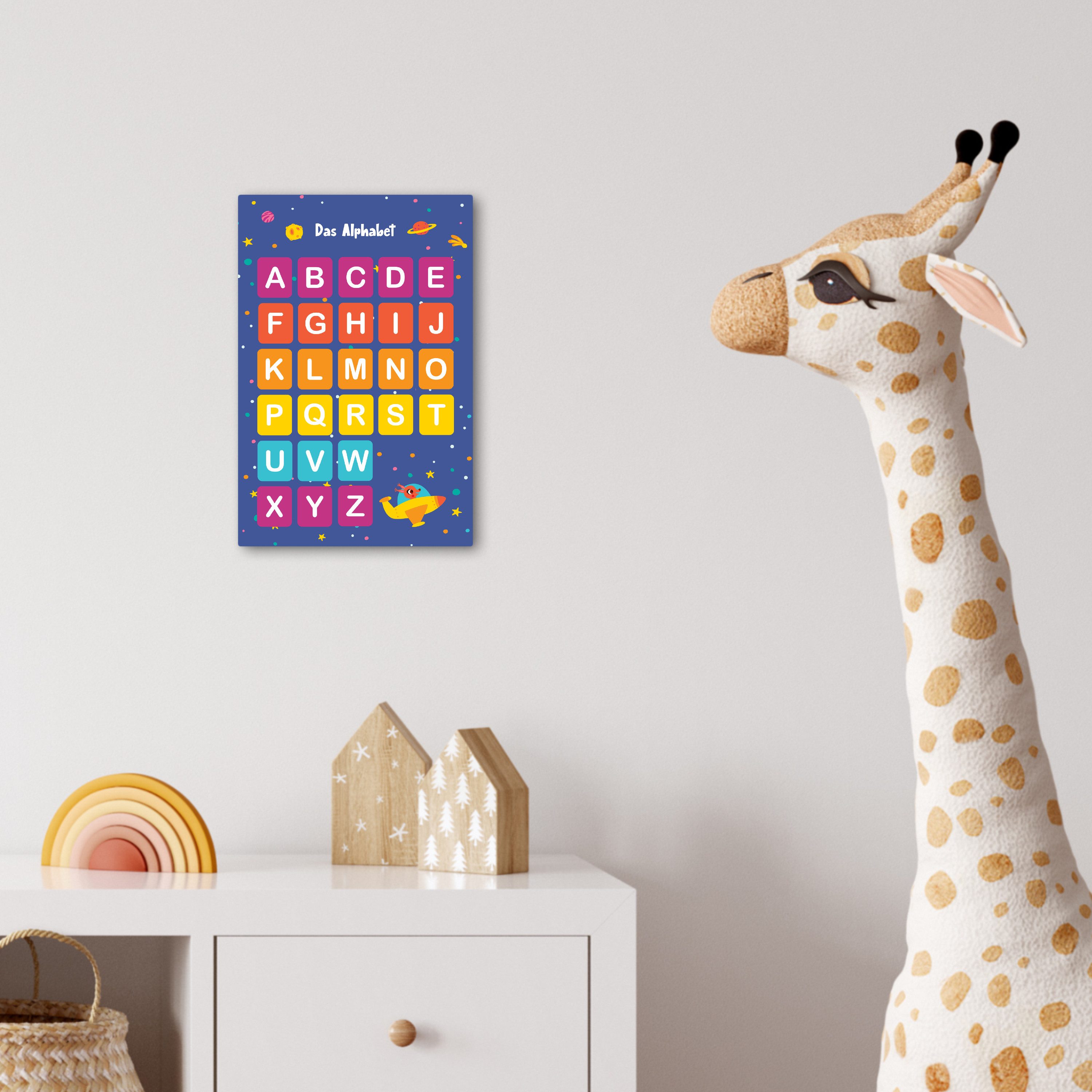 OneMillionCanvasses® Leinwandbild Pädagogisch - Alphabet lernen - Raum - Buchstaben, Fotodruck (1 St), Kinderzimmer Deko, Mädchen und Jungen Bilder 20x30 cm – Bild 4 von 5