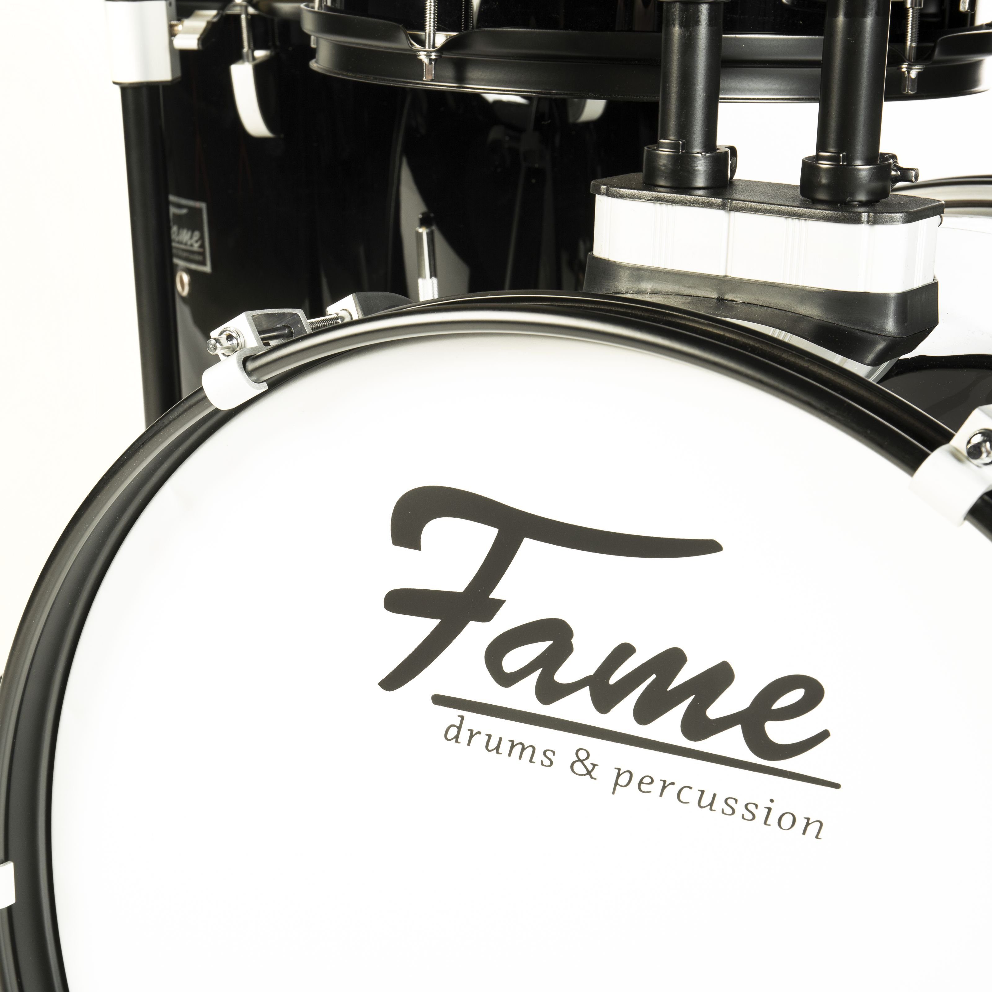 FAME Schlagzeug,FS20B First Step Studio Set Piano Black Komplettes Drum-Set 22" BassDrum Mischholz Kessel Inklusive Hardware Becken Ideal für Anfänger und Profis Stabiles Langlebiges Schlagzeug-Set", Schlagzeuge, Drum-Sets, Drum-Set, FS20B, Komplettes Schlagzeug-Set