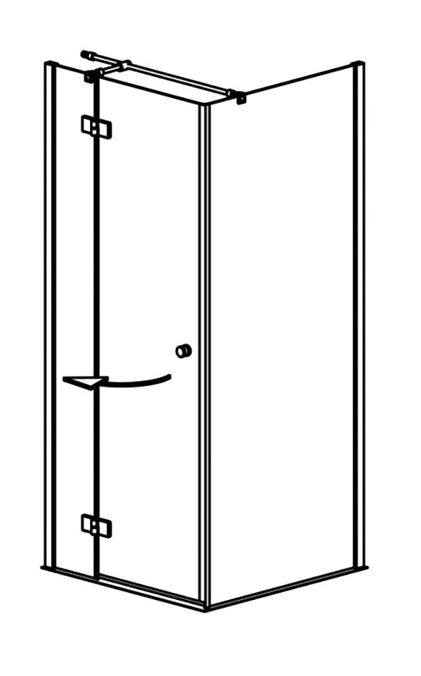 Thumbnail - maw by GEO Dusch-Drehtür A-N300, 100x200 cm, Einscheibensicherheitsglas, BxH: 100 x 200 cm