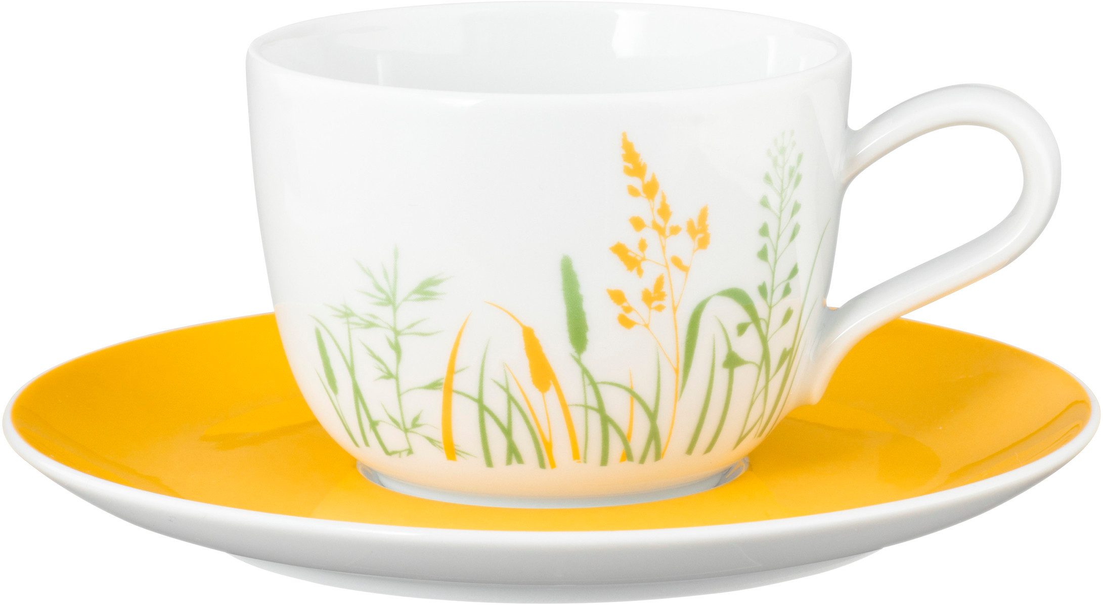 Seltmann Weiden Kaffeeservice Geschirr-Set, 18 Teile, Liberty Meadow Grasses (18-tlg), 6 Personen, Porzellan, Tassen, Untertassen, Teller, Made in Germany, 18 Teile, für 6 Personen