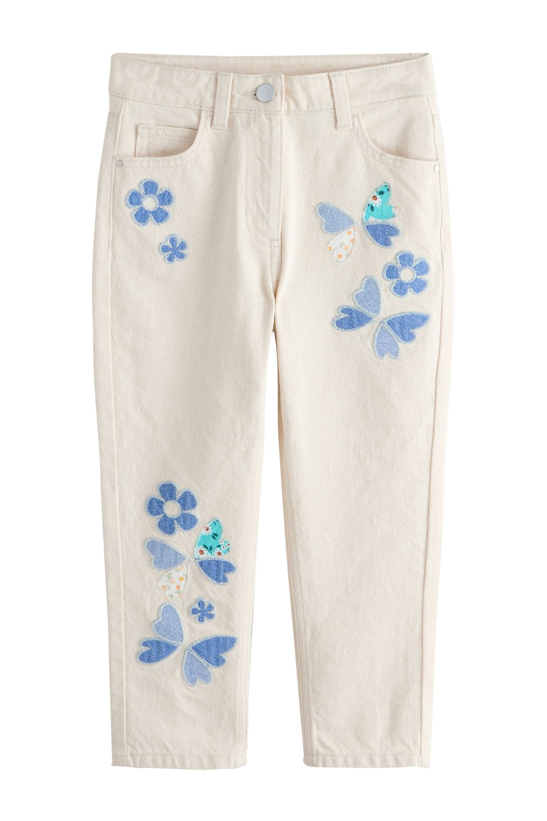 Next Gerade Jeans Jeans mit Blumenstickereien (1-tlg)