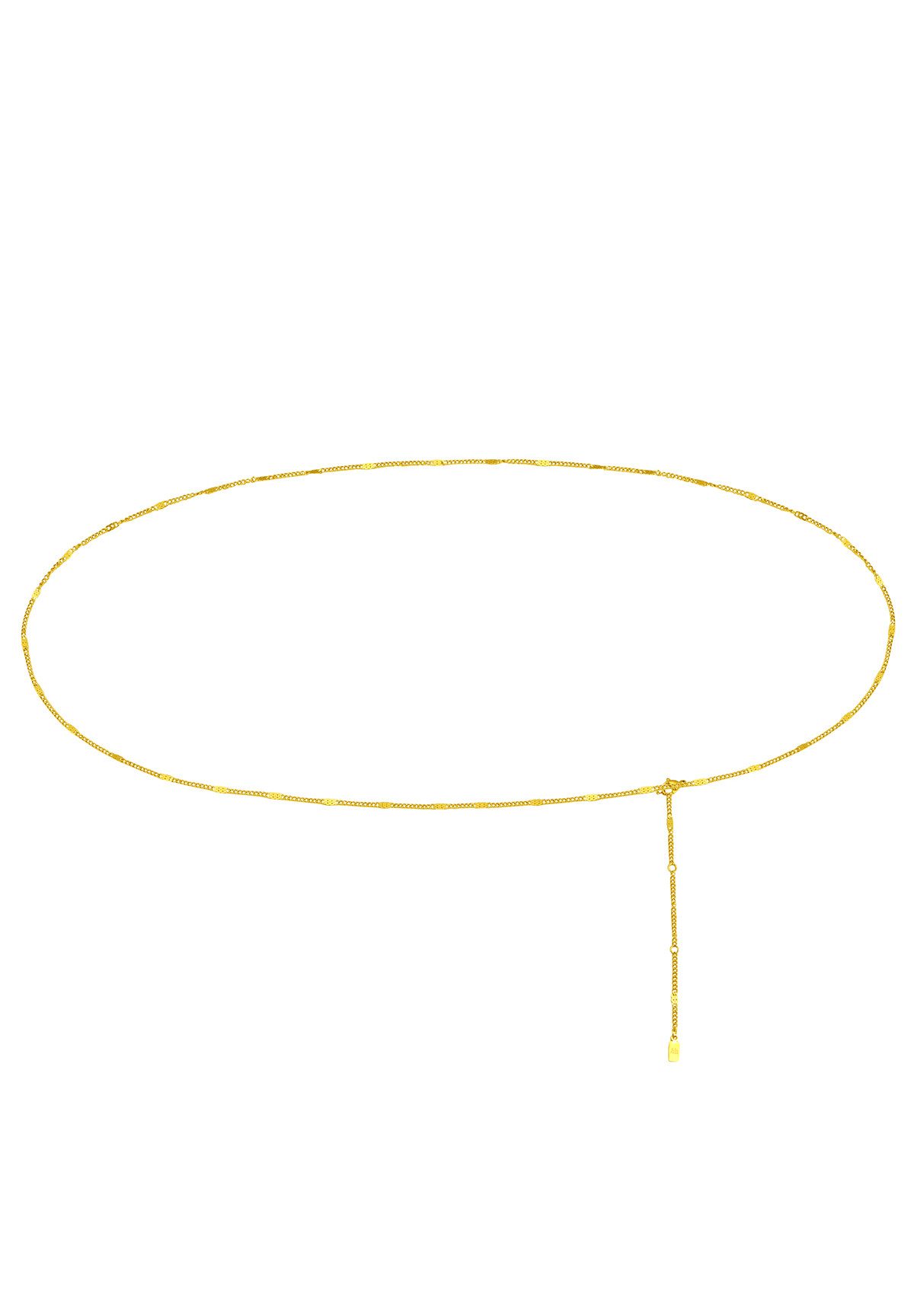 Hey Happiness Bauchkette mit flachen Kettenglieder, 18K Gold Roségold vergoldet, Wasserfeste Taillenkette Damen, Körperschmuck aus Edelstahl