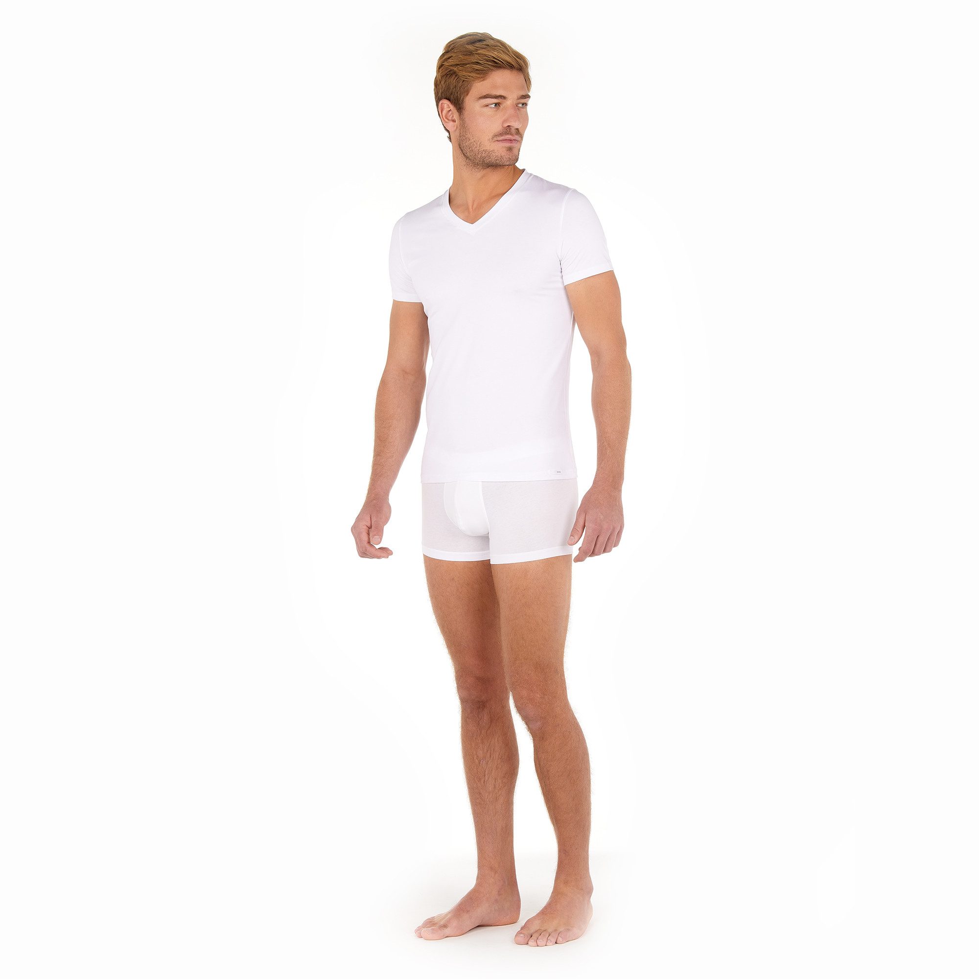 Hom V-Shirt Tencel soft Kurzarm, weich, elastisch