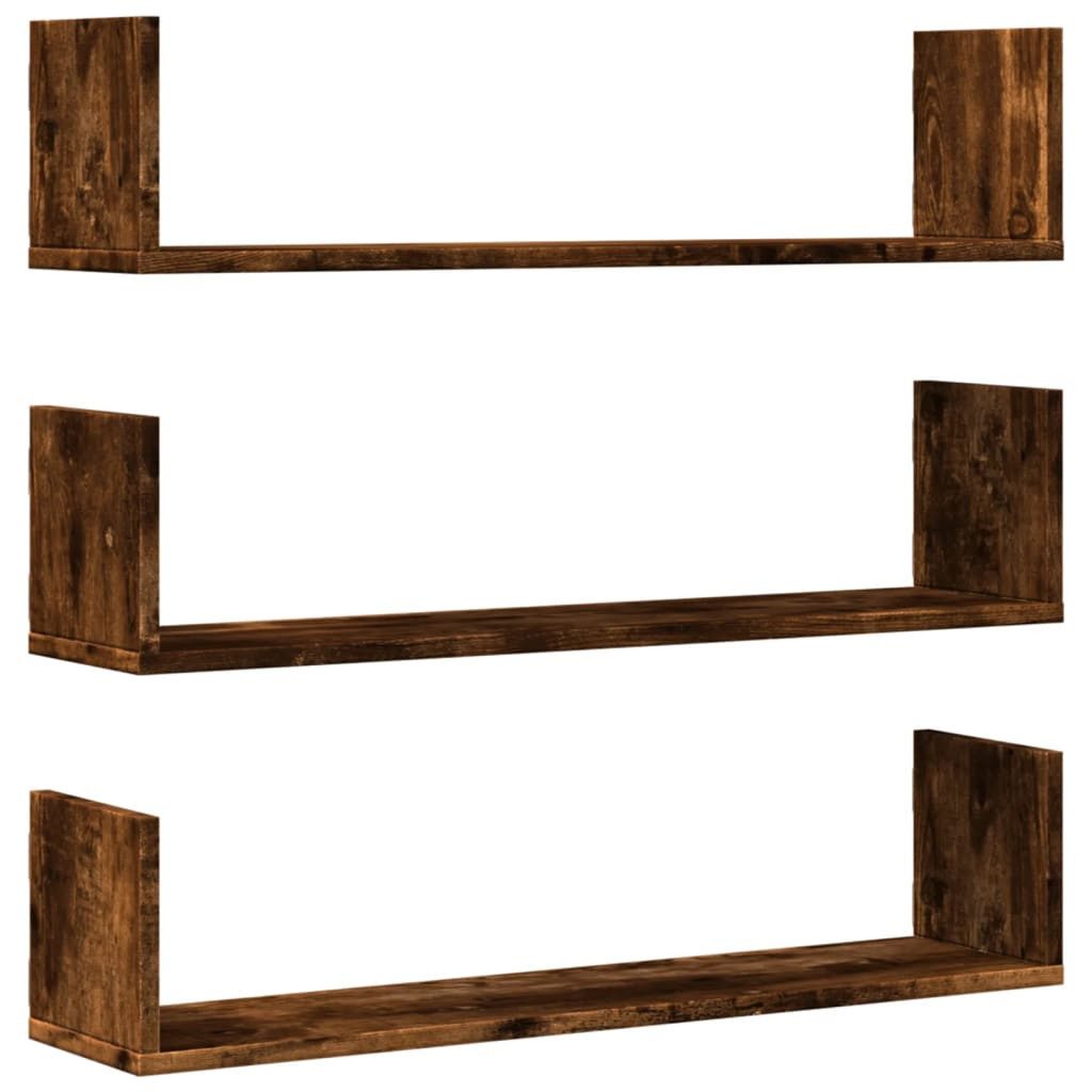 vidaXL Regal Wandregale 3 Stk. Räuchereiche 80x18x18 cm Holzwerkstoff, 1-tl günstig online kaufen