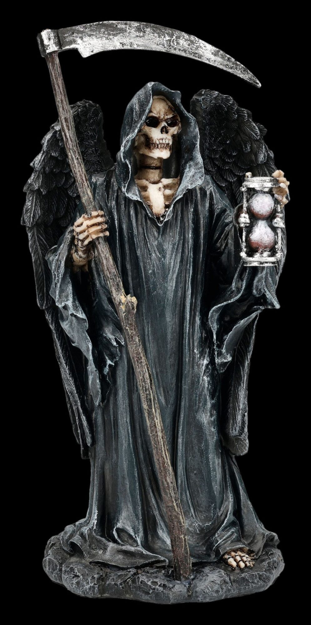 Figuren Shop GmbH Fantasy-Figur Sensenmann Figur mit Sanduhr - Reaper Statue Gothic Dekofigur 20 cm