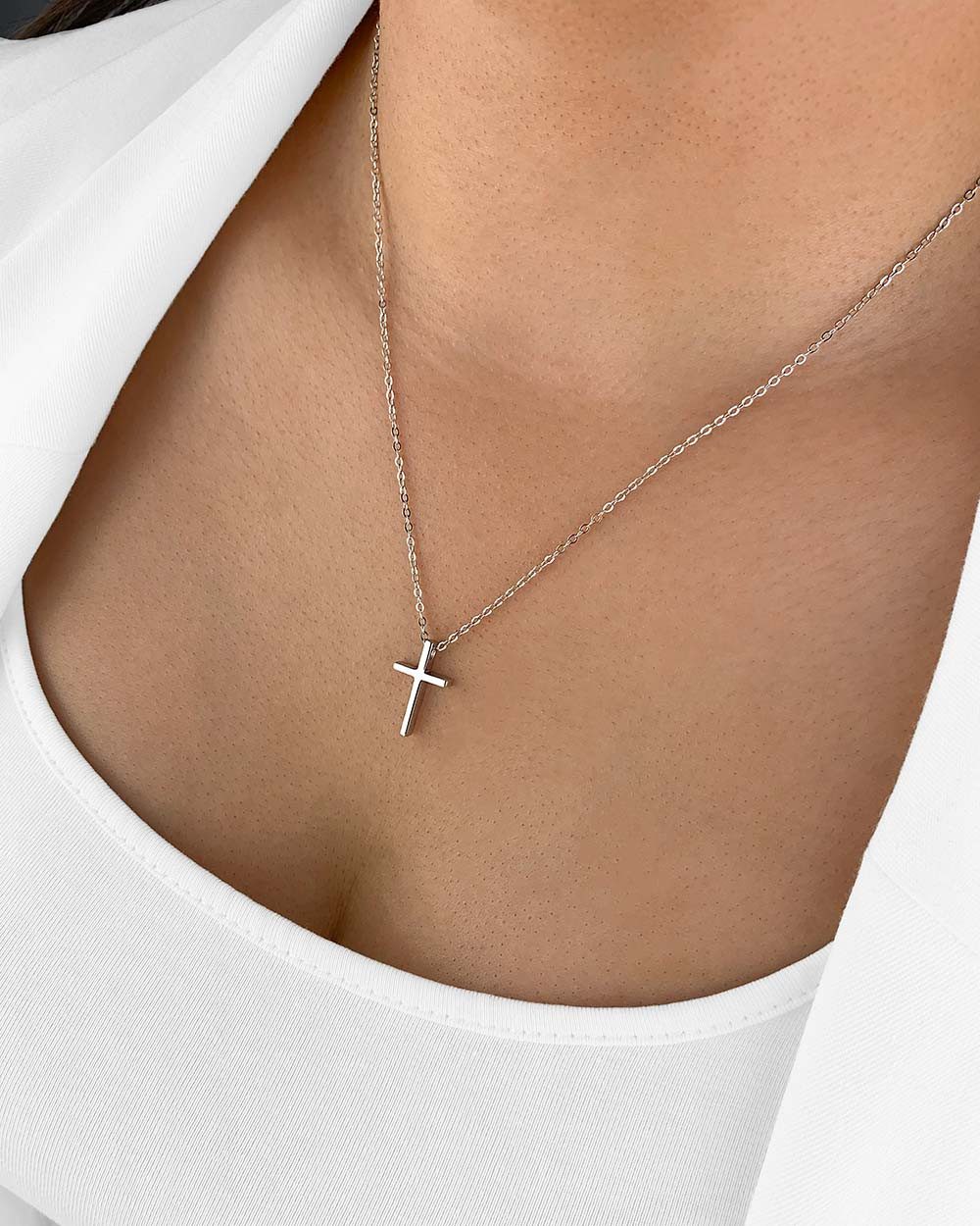 Kreuzkette 'Christine' Damen Halskette Silber 925 Kreuz Anhänger