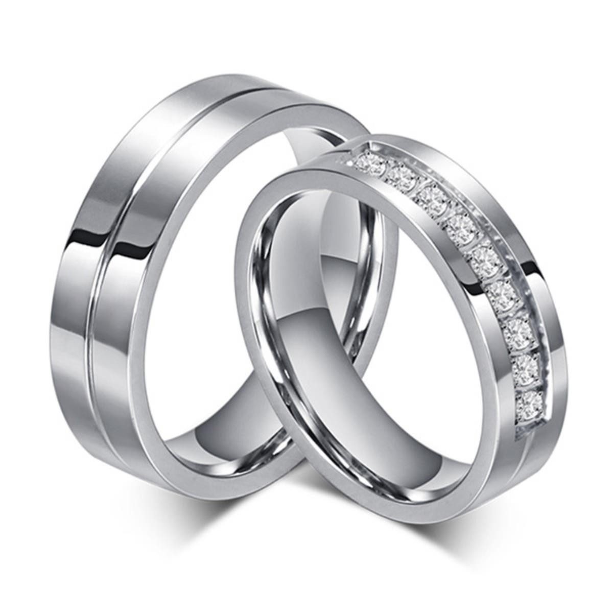 Order & Smile Schmuck Fingerring Eheringe günstig Edelstahl: Ring / Trauring / Partnerring