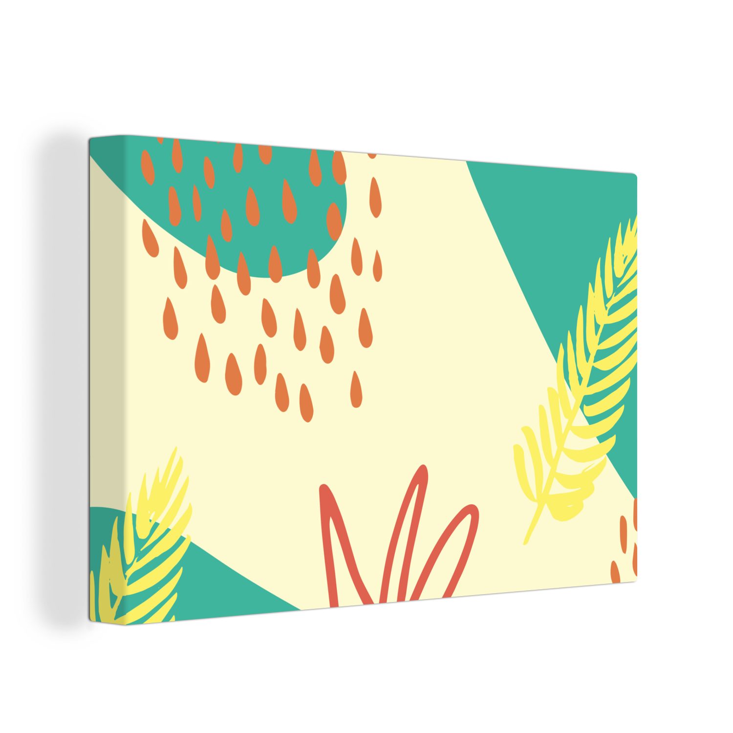OneMillionCanvasses® Leinwandbild Sommer - Blätter - Pastell, (1 St), Wandbild Leinwandbilder, Aufhängefertig, Wanddeko, 30x20 cm