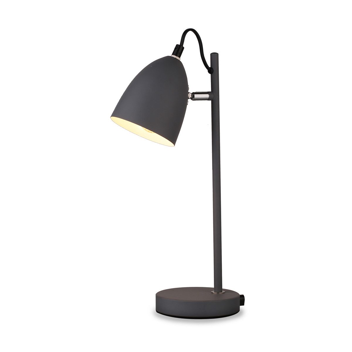 Platinet Schreibtischlampe PTL2537W, E14, Metallgehäuse, 25 W max., 1,5 m Kabel, verstellbarer Schirm