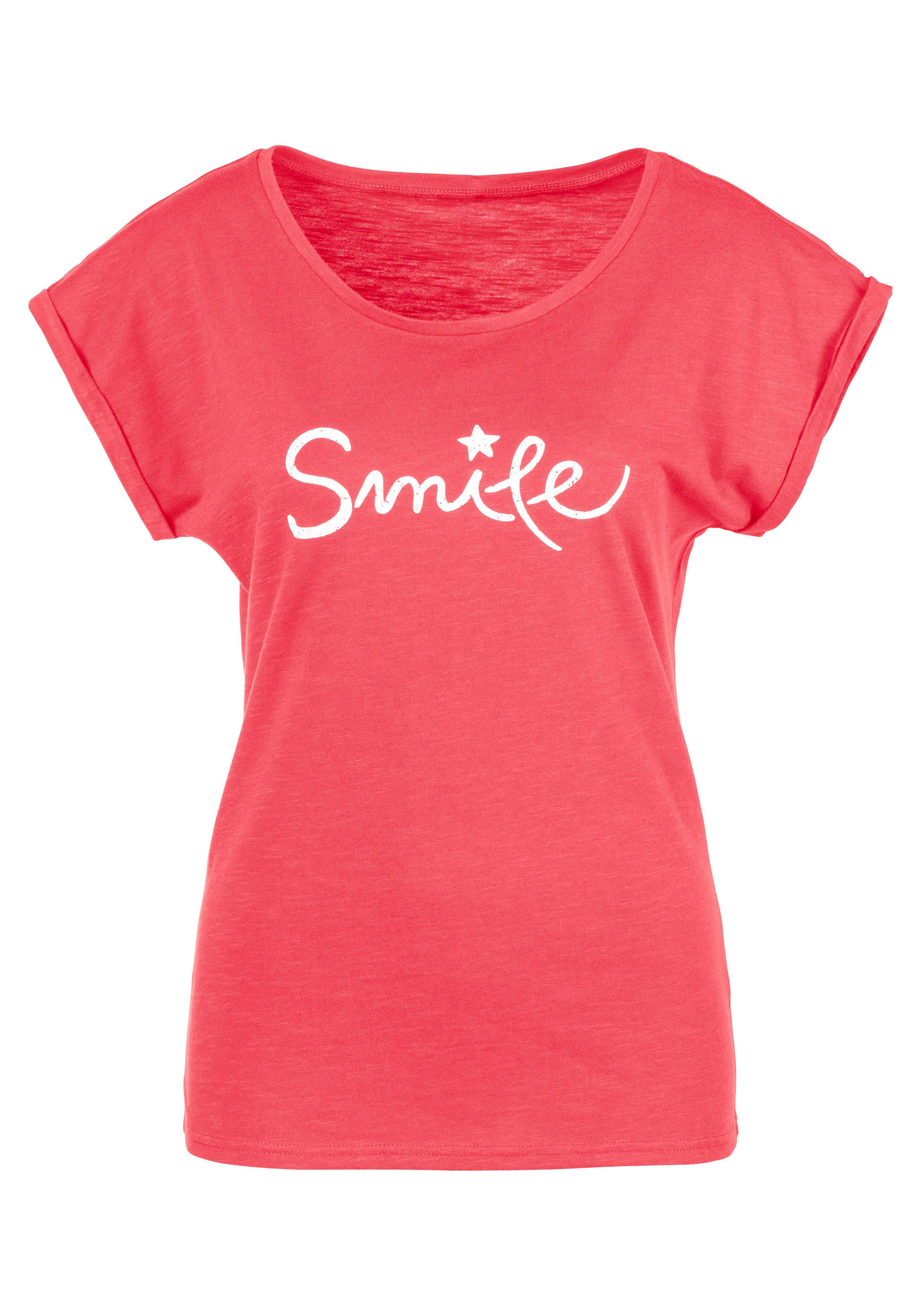 Beachtime by Lascana T-Shirt Smile aus reiner Baumwolle – Bild 2 von 4